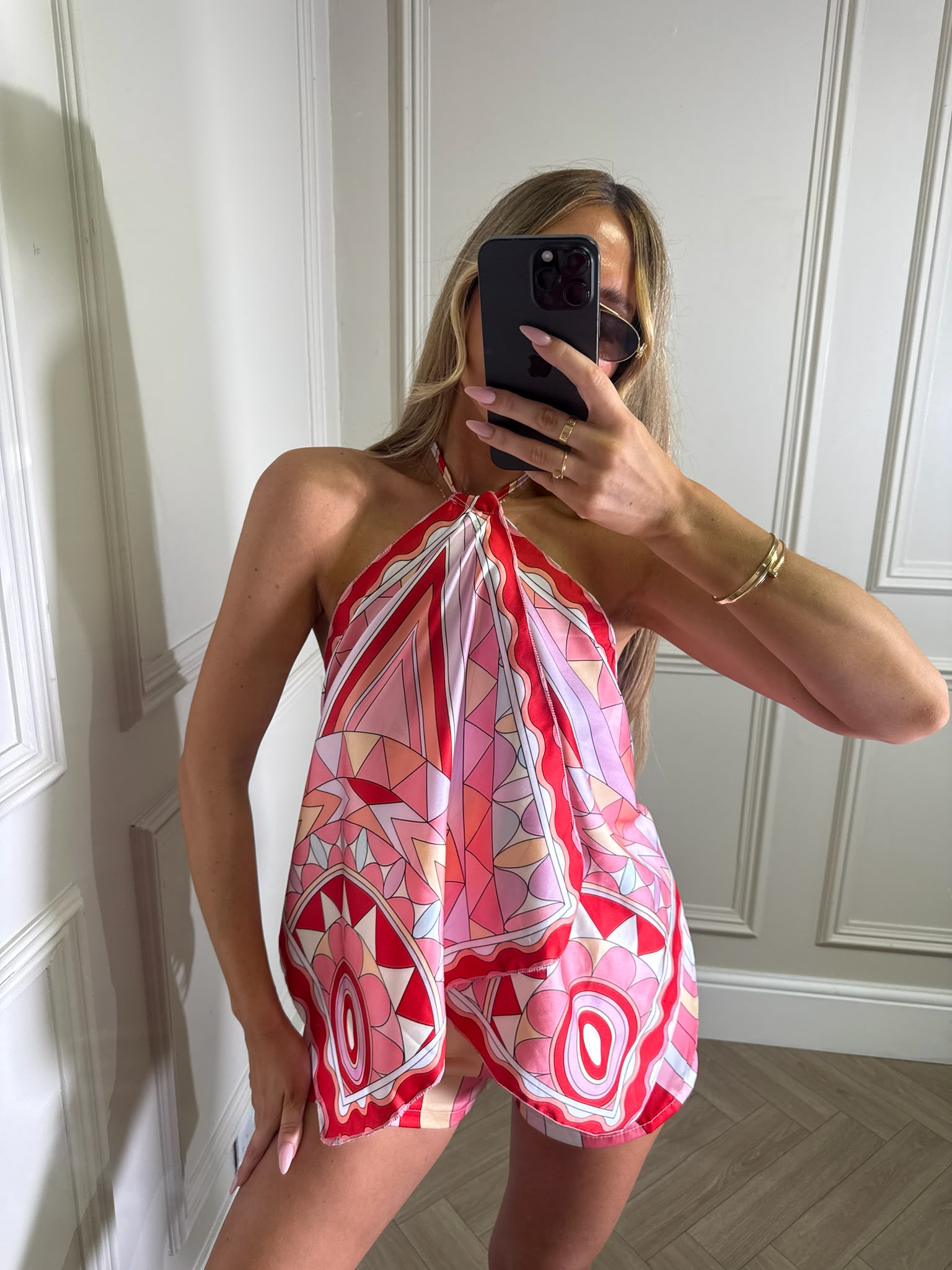 Ellie halteneck set - red