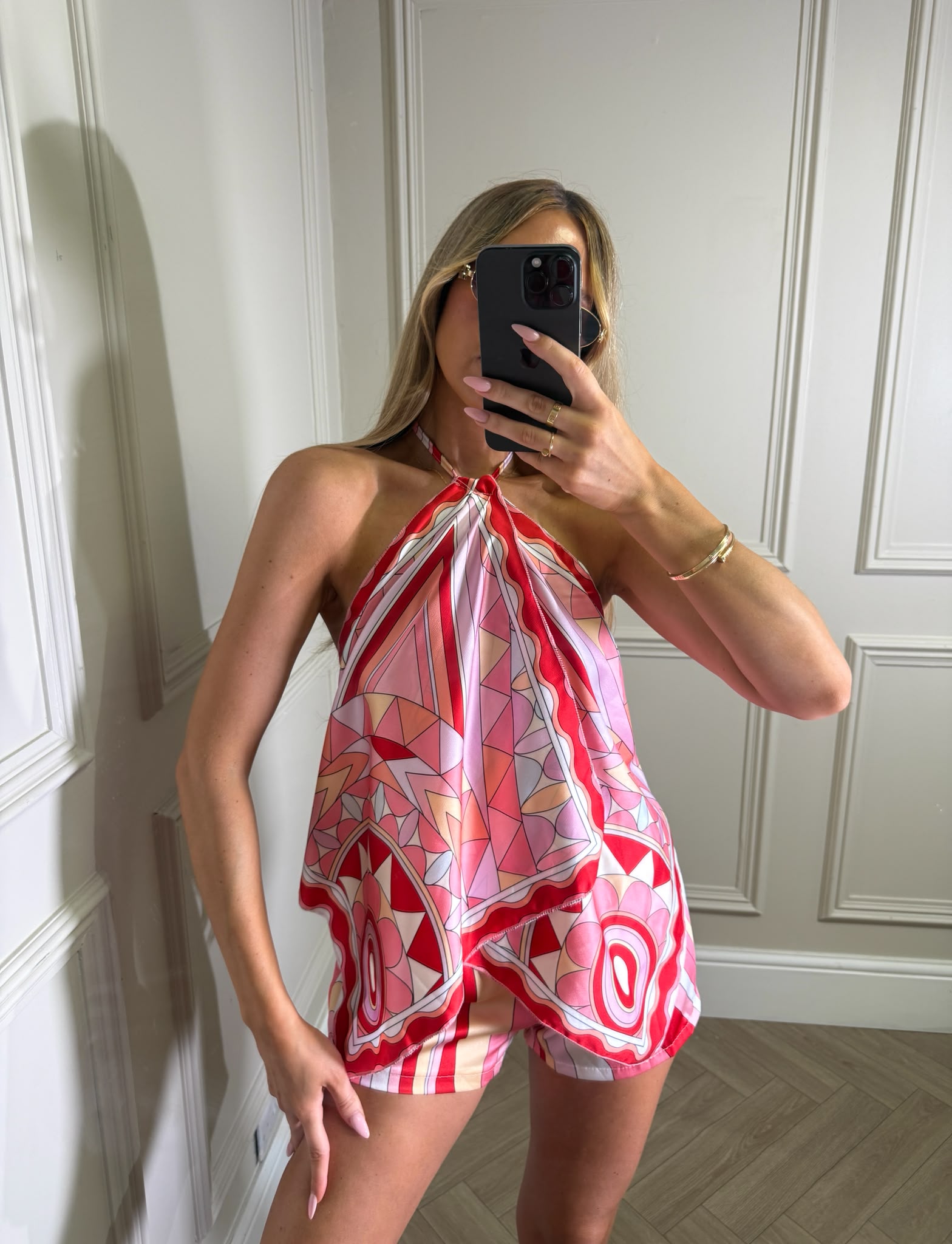 Ellie halteneck set - red
