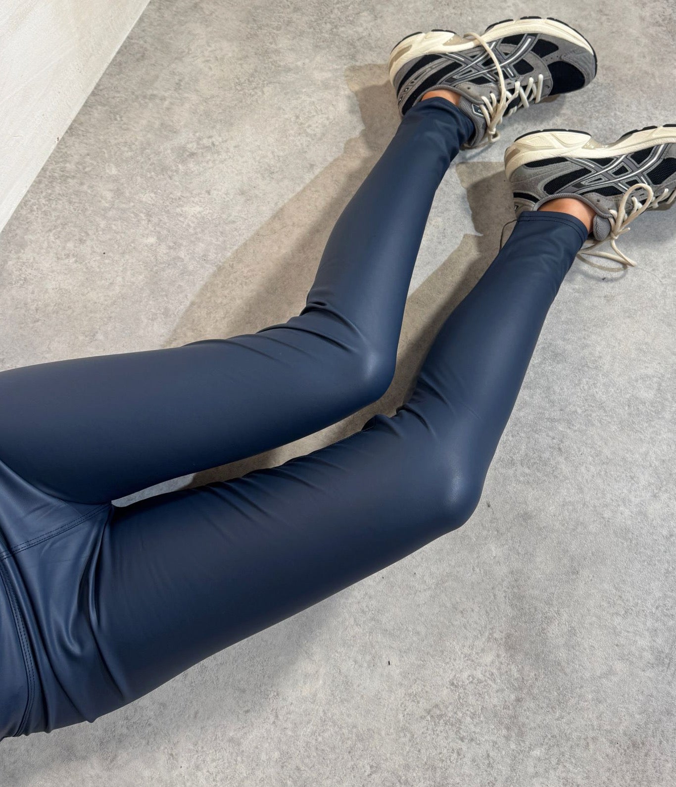 Navy faux Leather Leggings