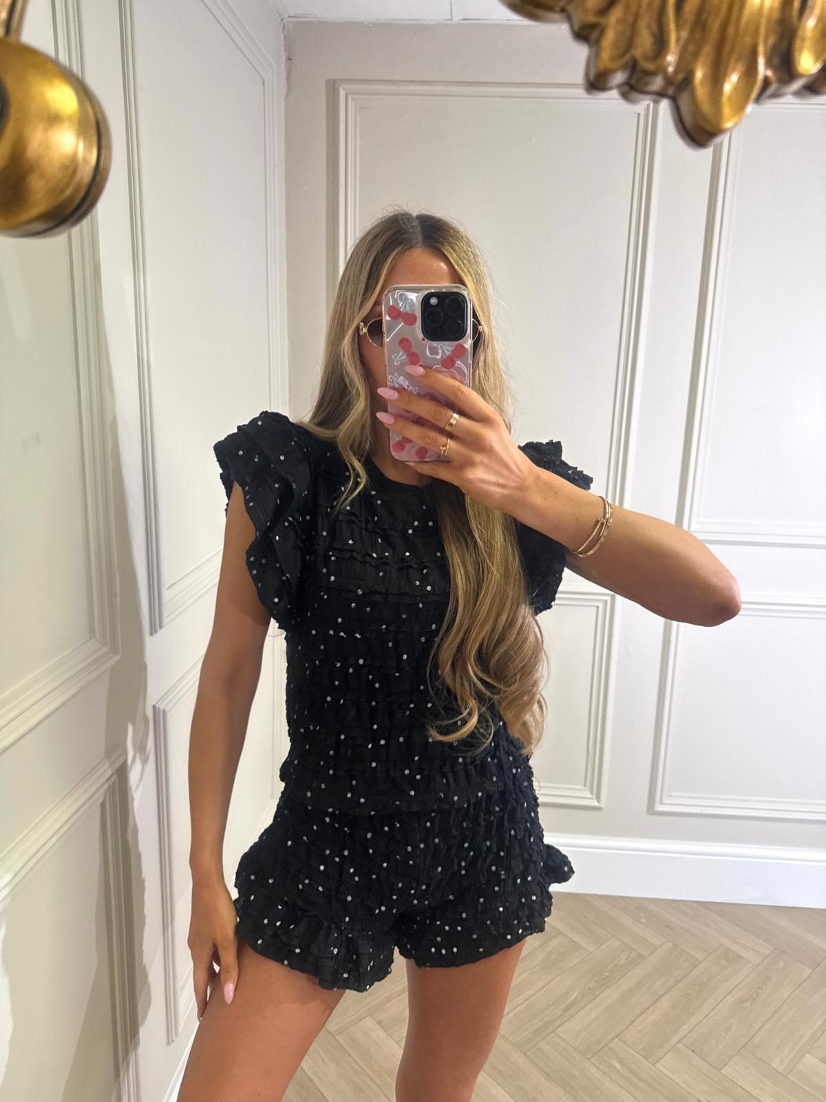 Polka dot co-ord - black