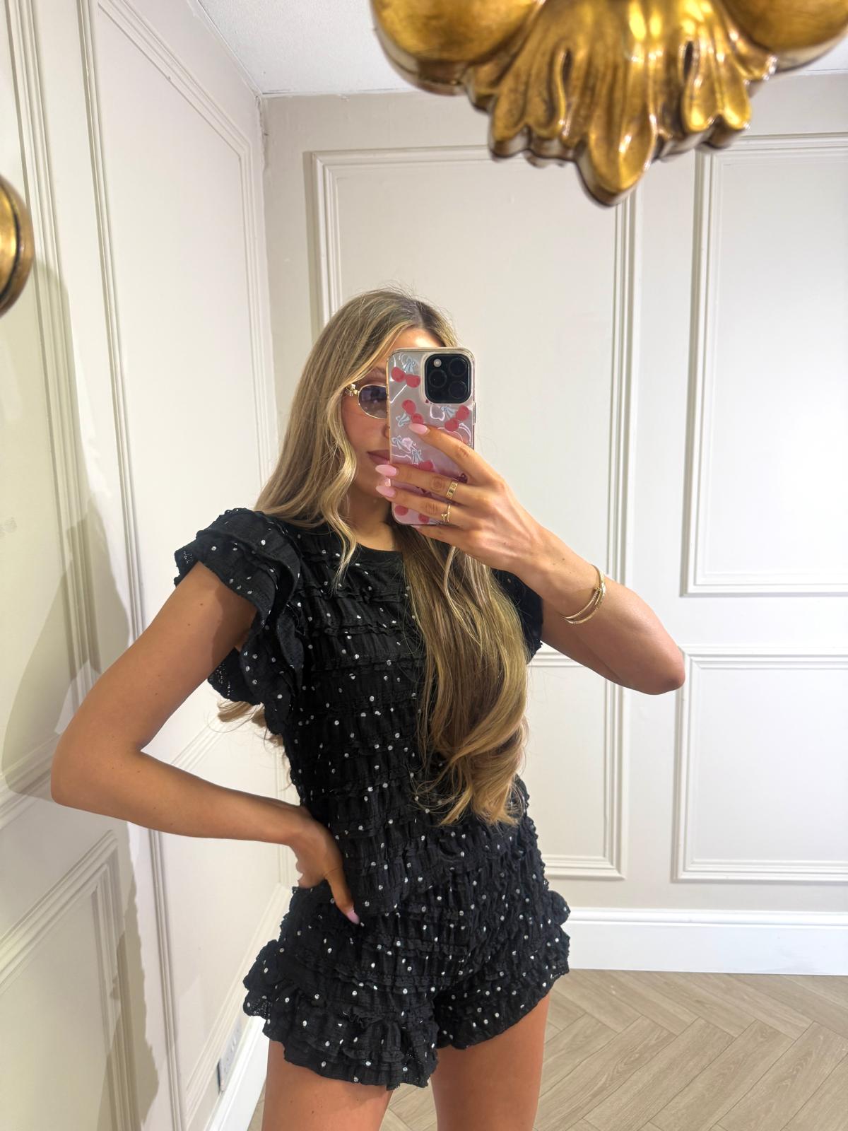 Polka dot co-ord - black