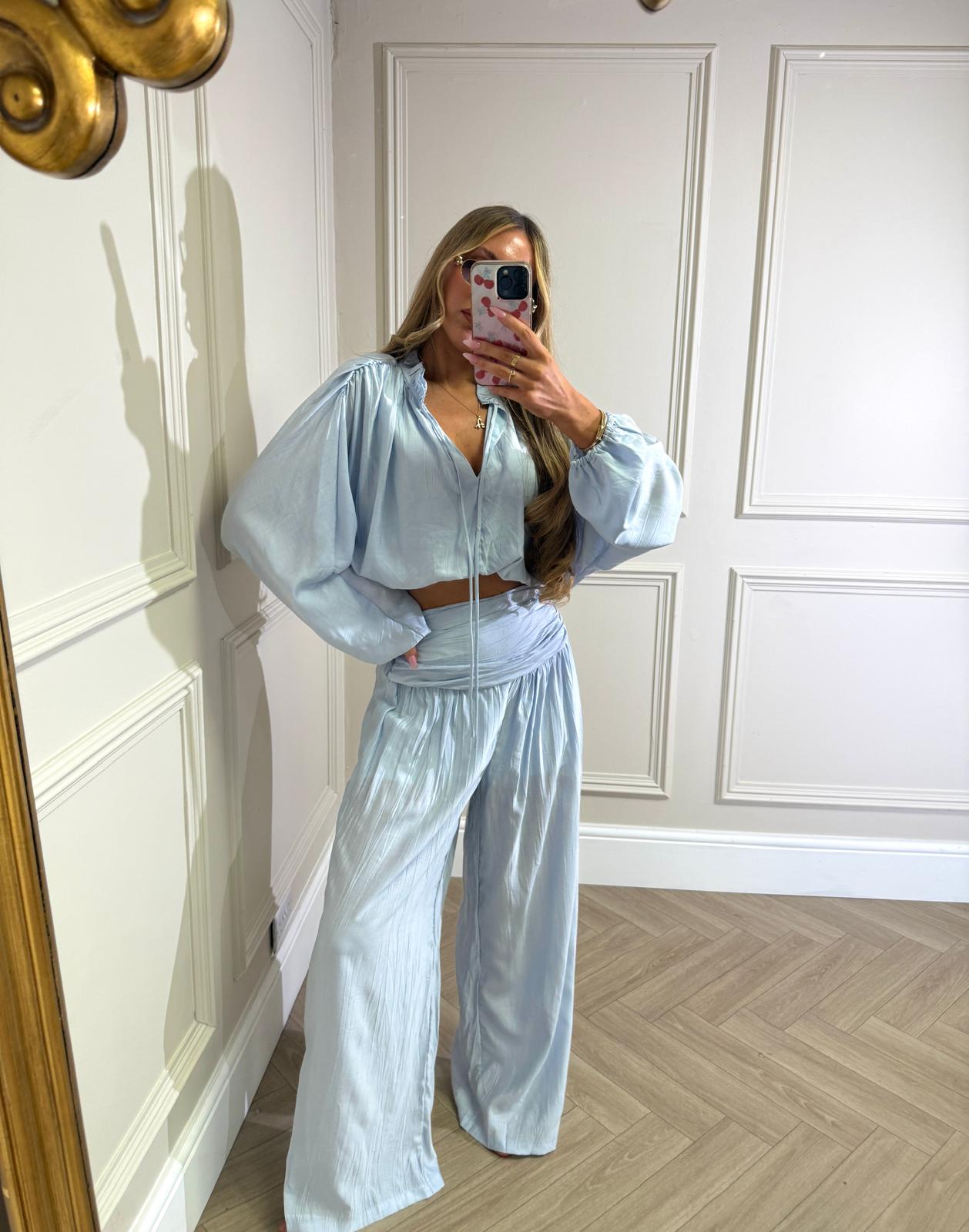 Clara linen co-ord - blue