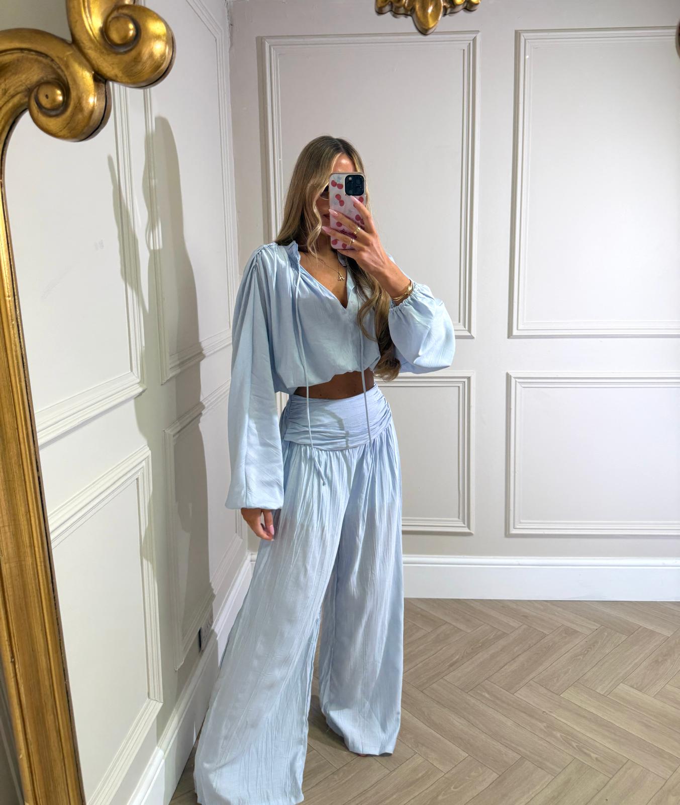 Clara linen co-ord - blue