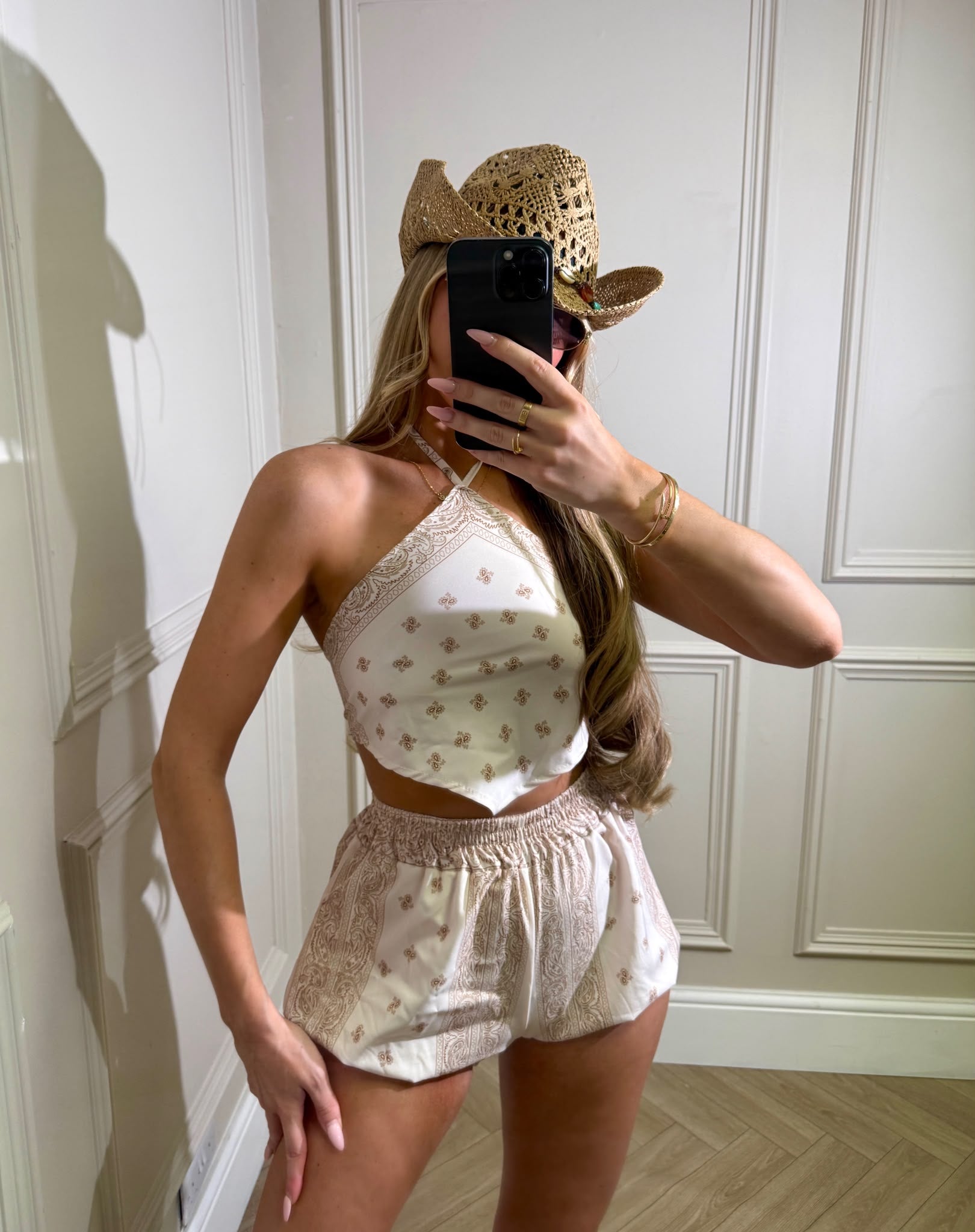 Short set bandana print - beige