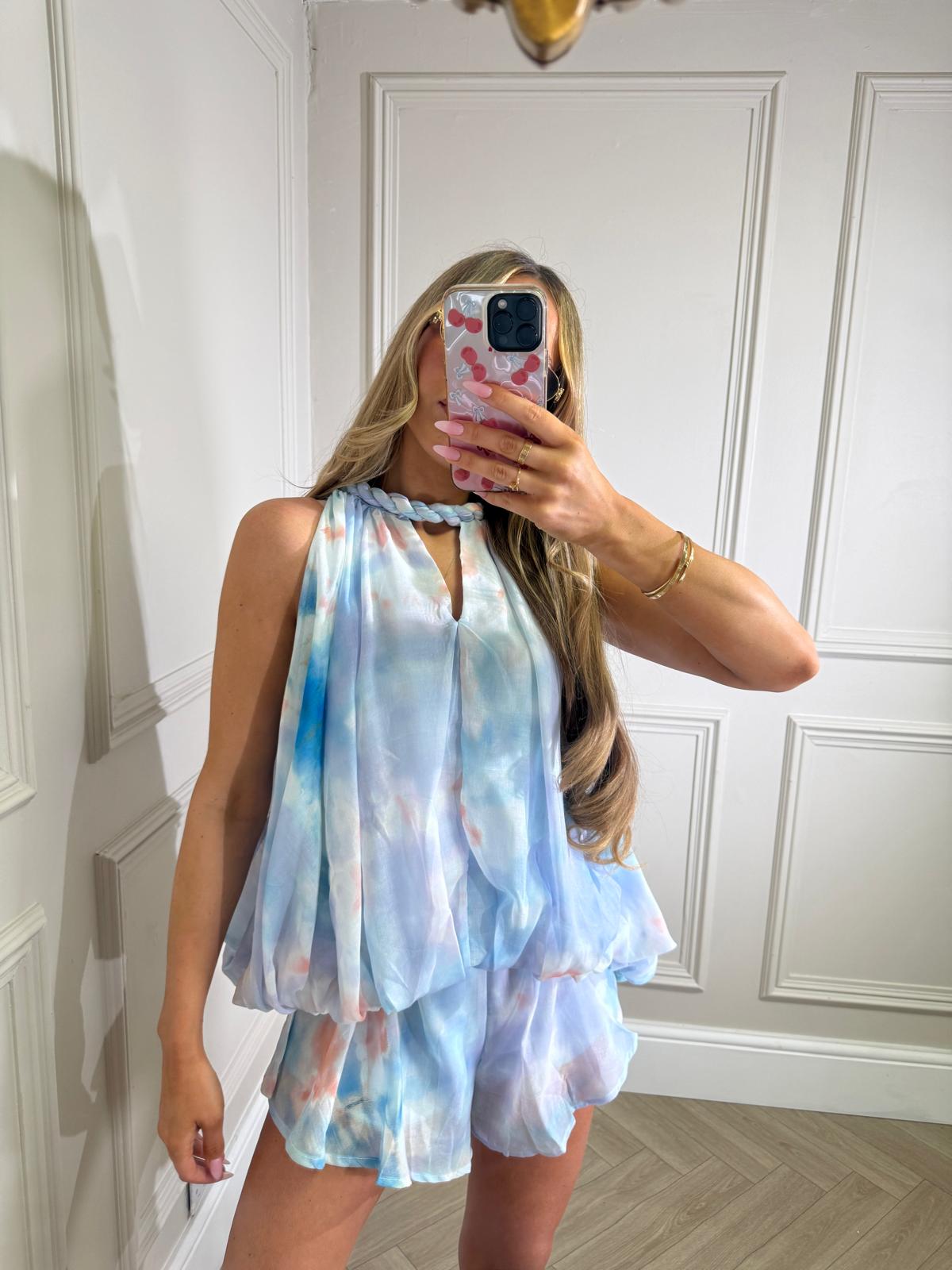 Floral rope co-ord - blue