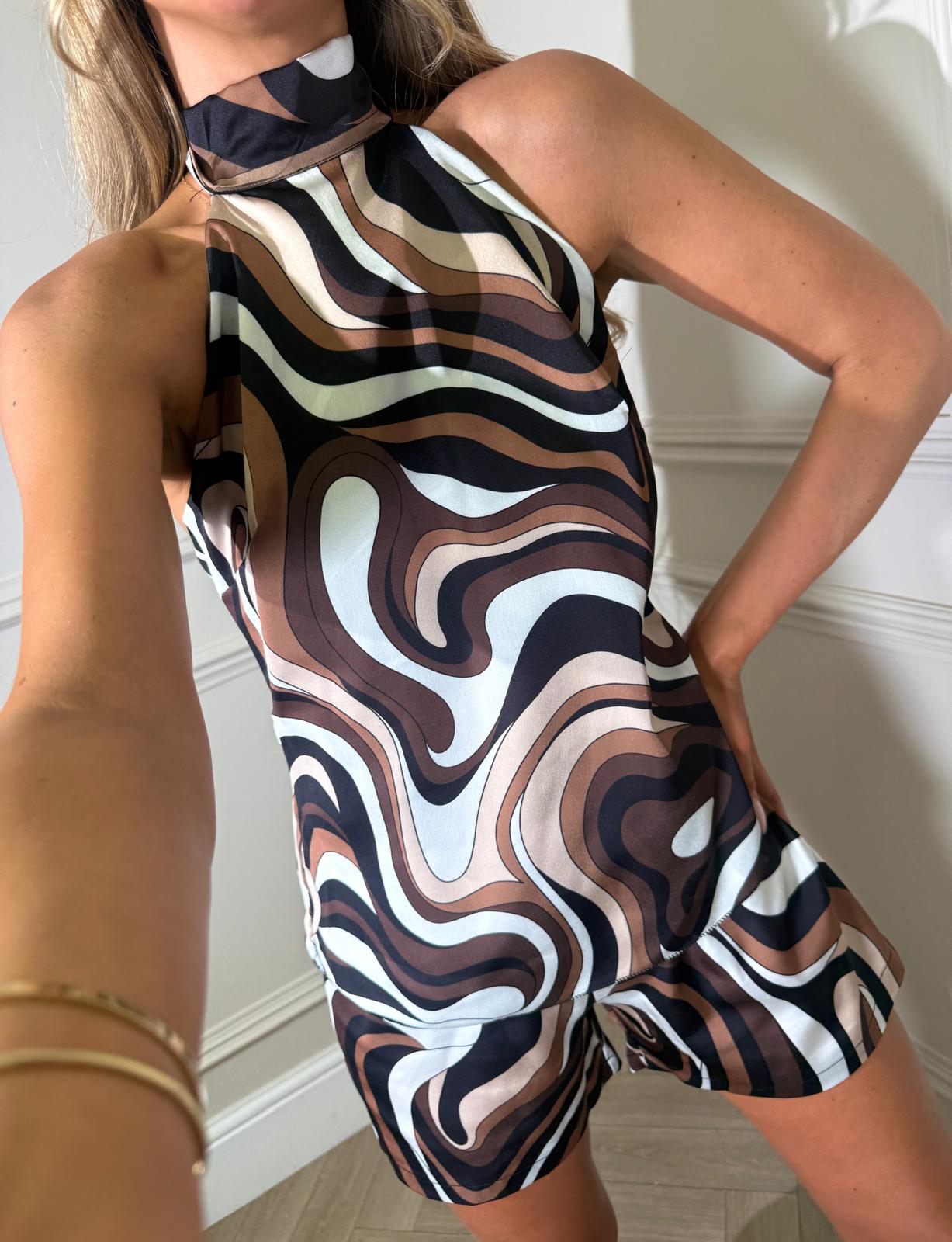 Cece print co-ord - brown
