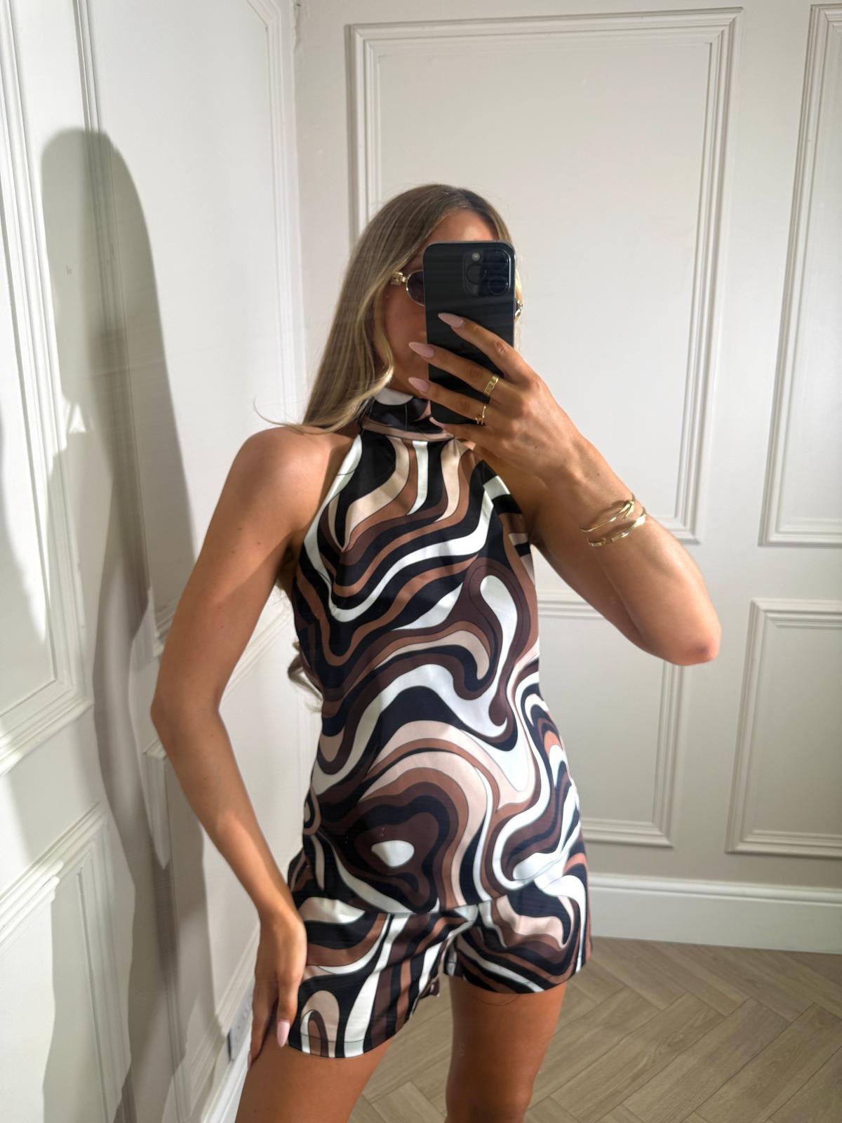 Cece print co-ord - brown