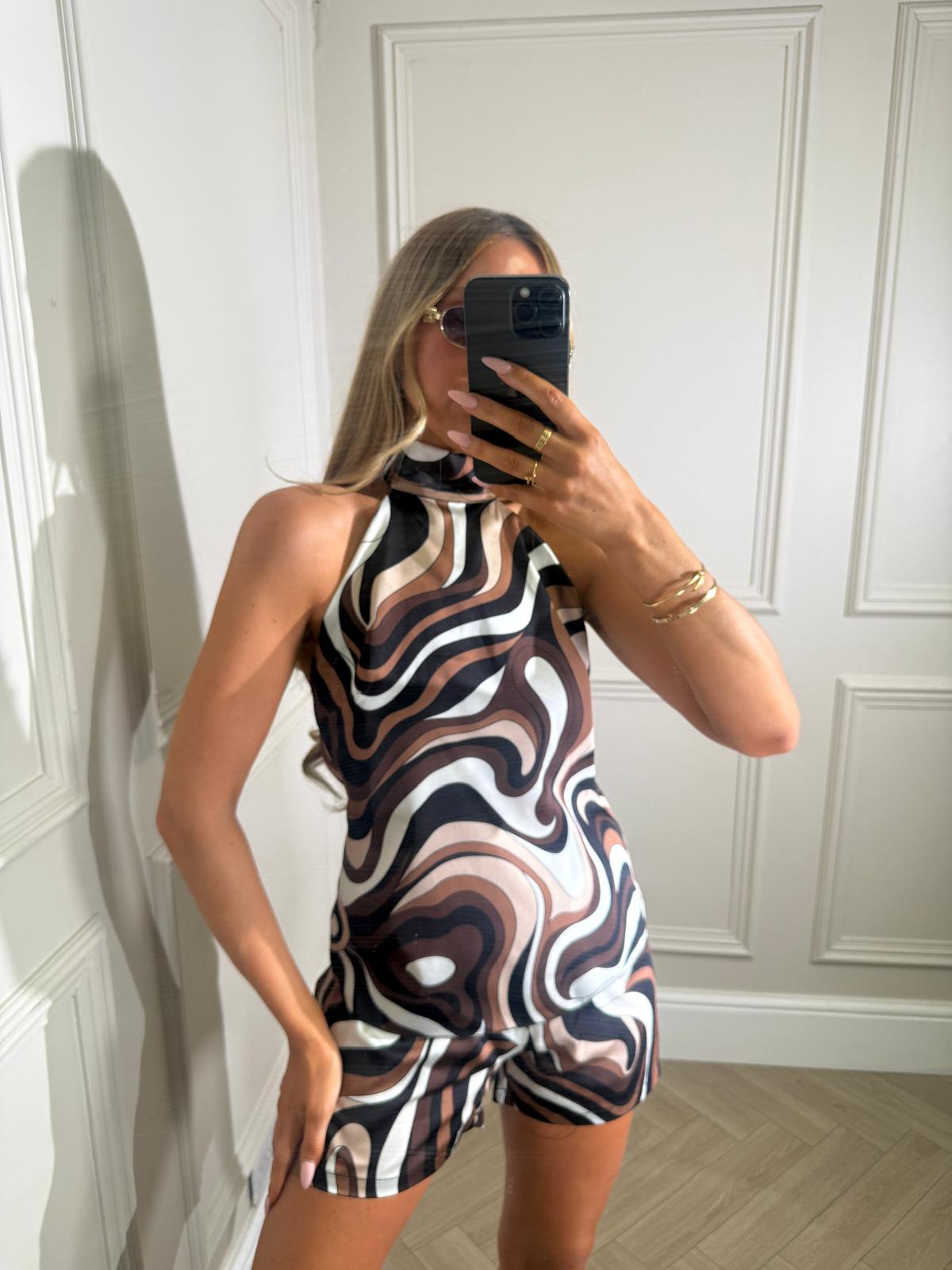 Cece print co-ord - brown