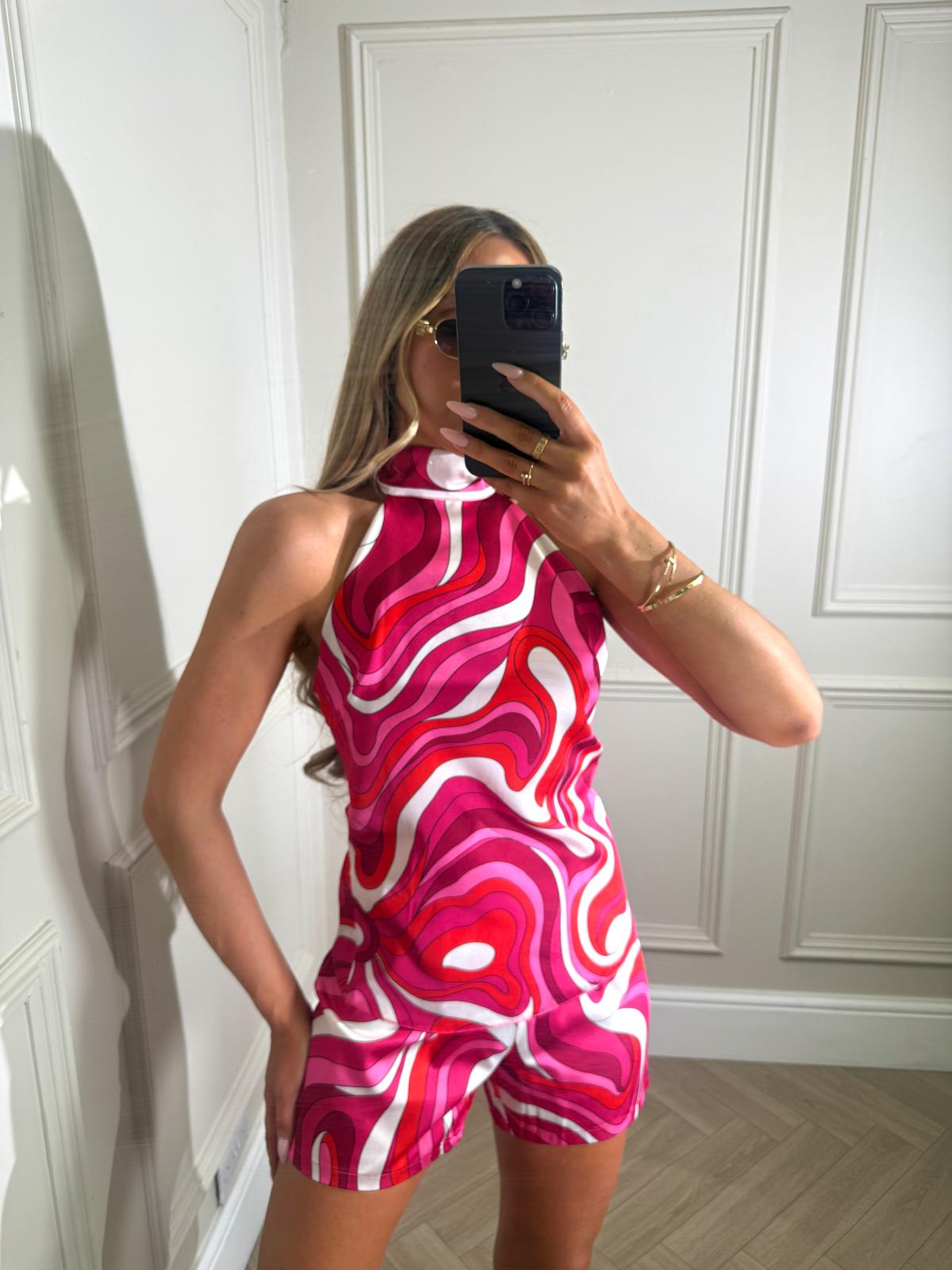 Cece print co-ord - pink