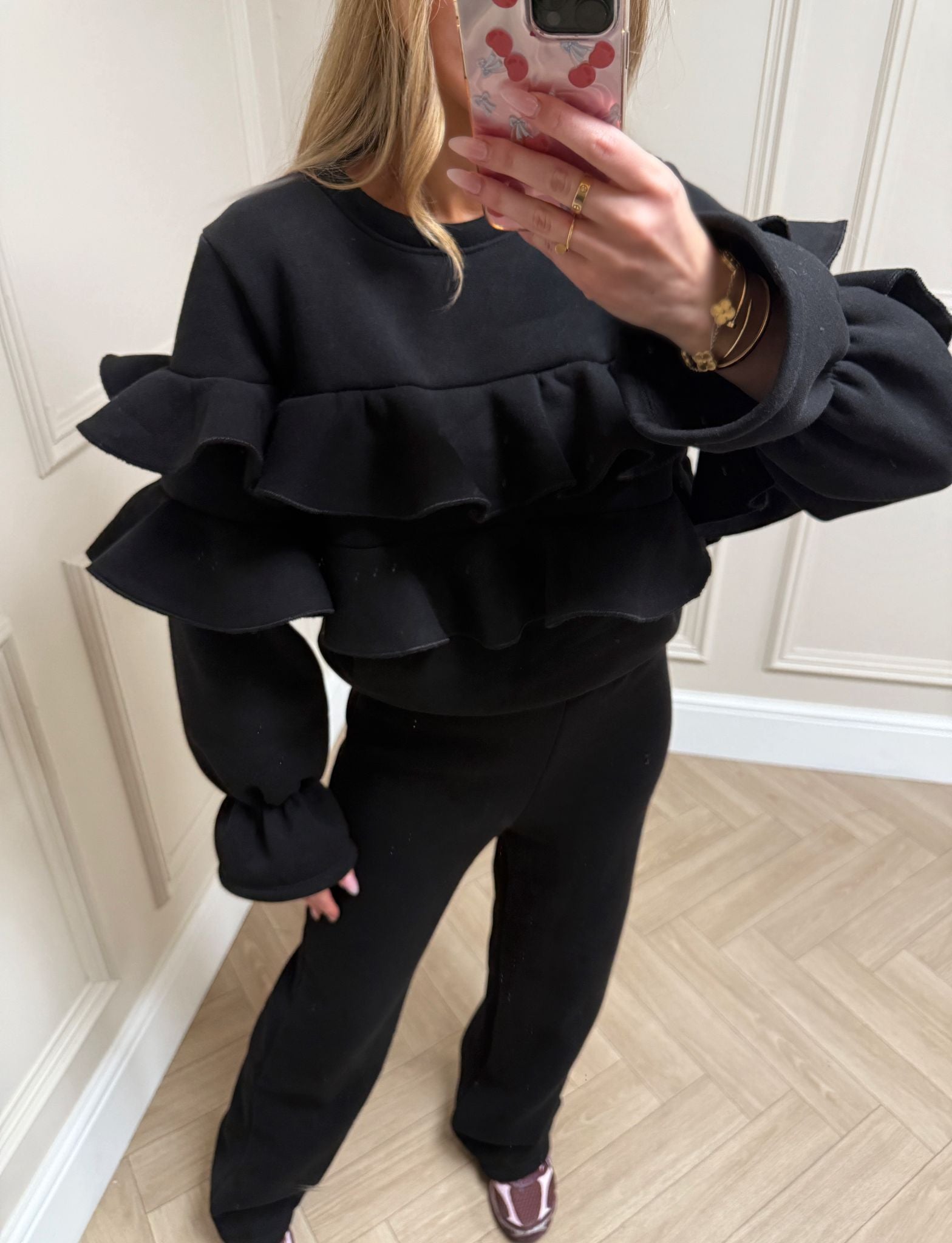 Ruffle Lounge set - Black