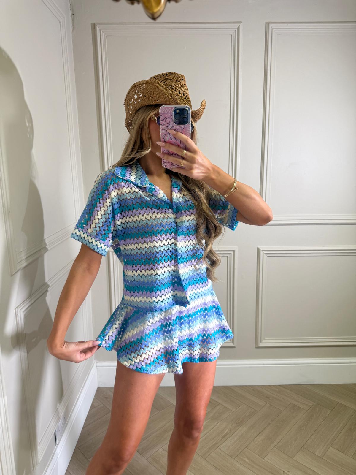 Pattern two piece - blue