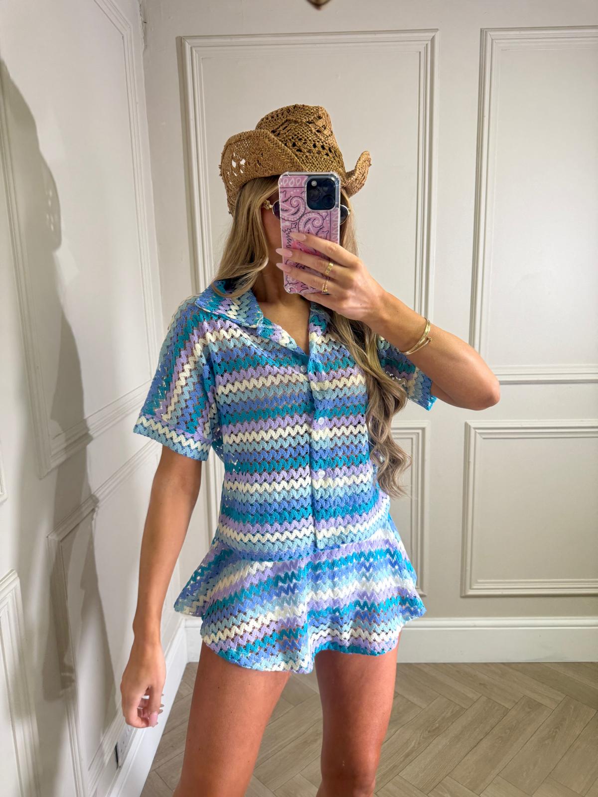 Pattern two piece - blue