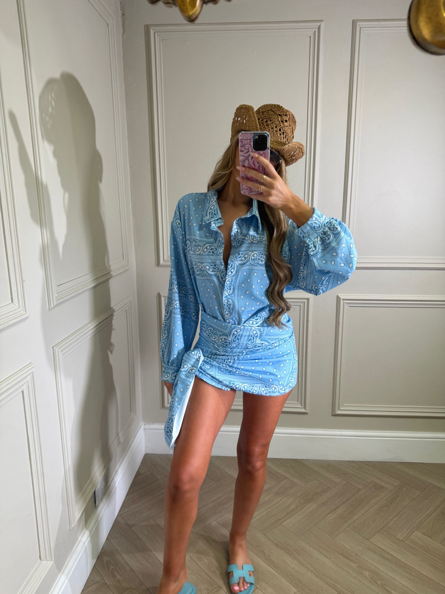 Bandana wrap co-ord - blue