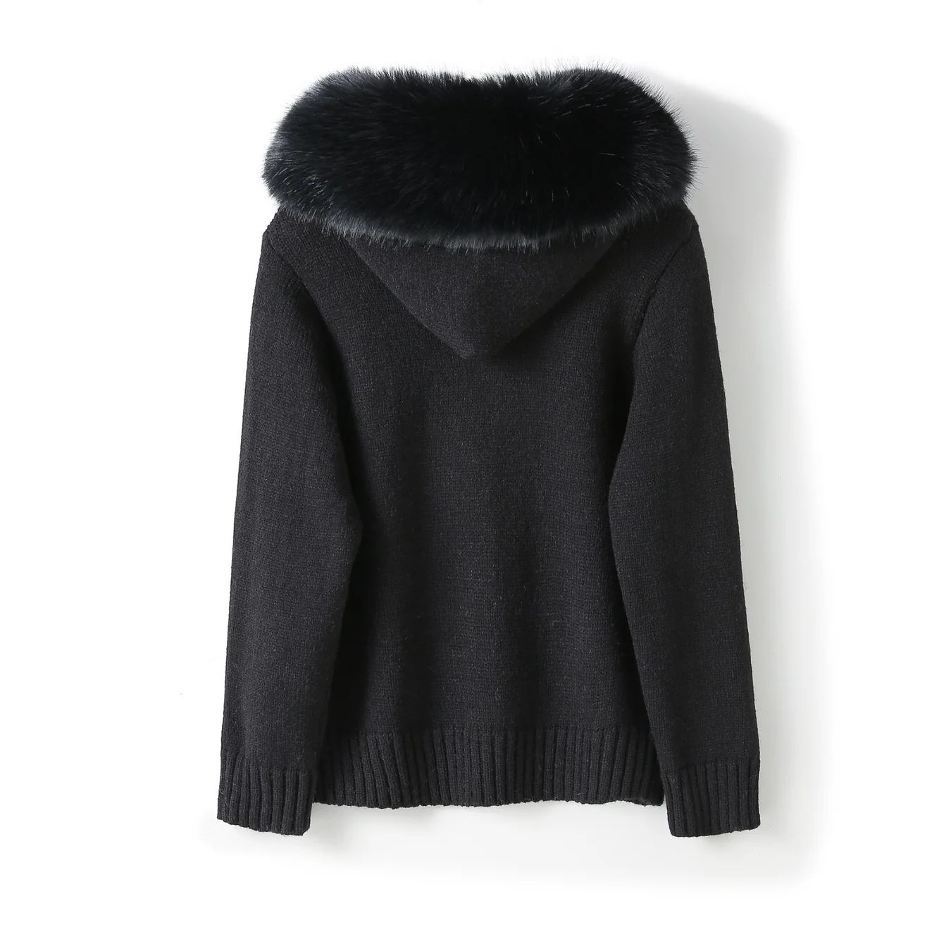 Luxury Fur Cardigan Jacket - black PRE ORDER