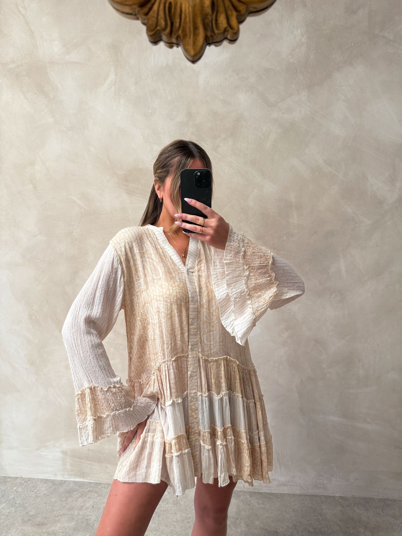 Paisley kaftan dress - Neutral