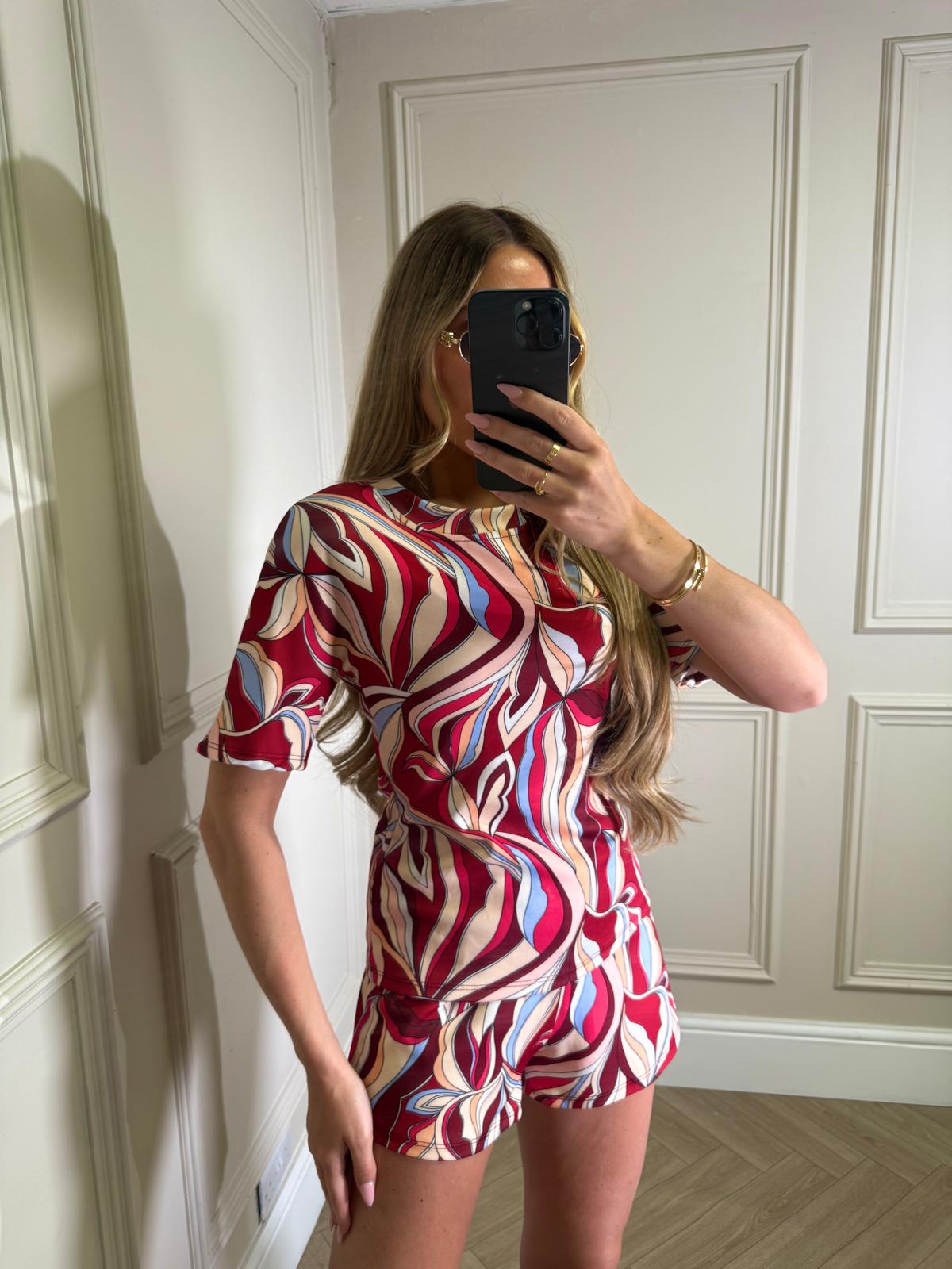 Lori pattern co-ord - red