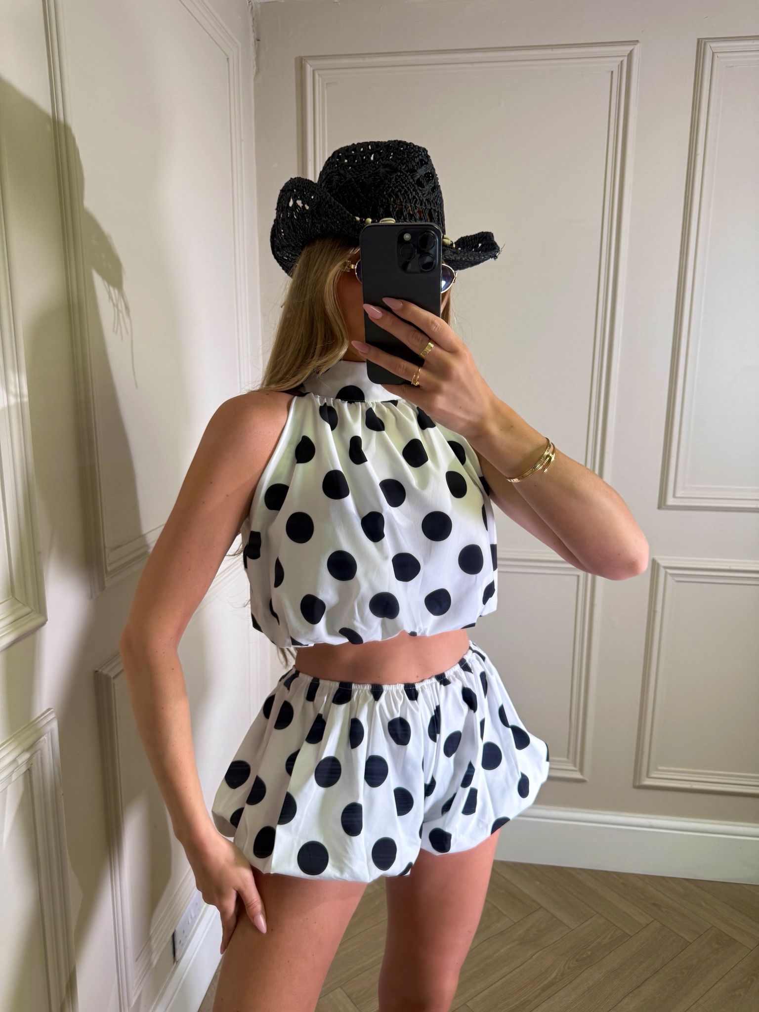 Dottie balloon short set - white