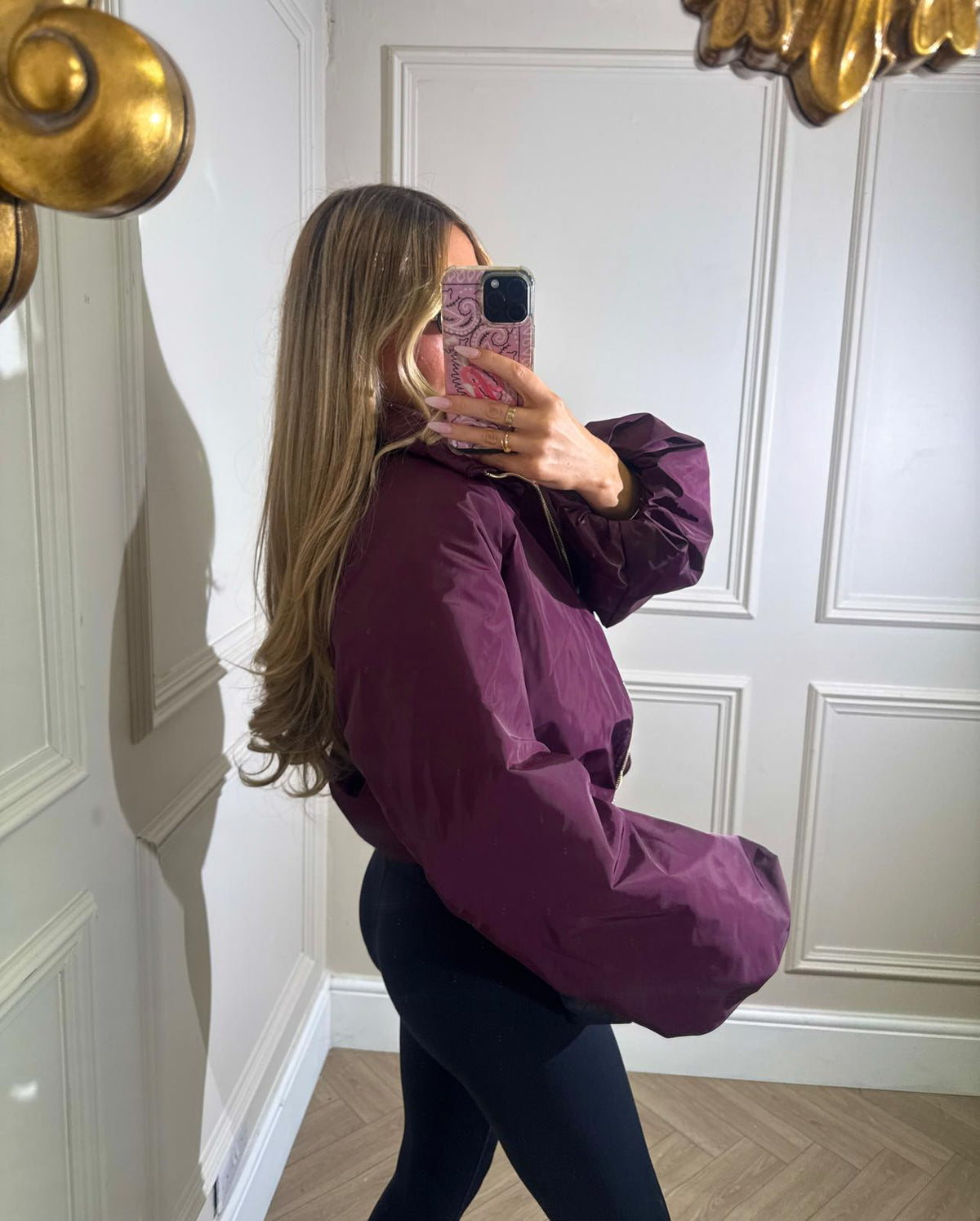 Gold zip jacket - wine