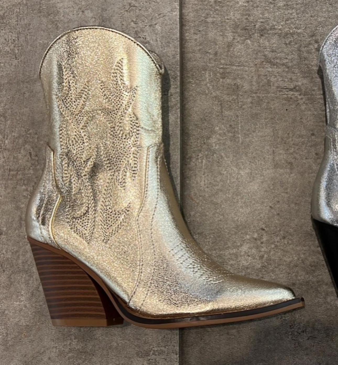 Gold Western Boots