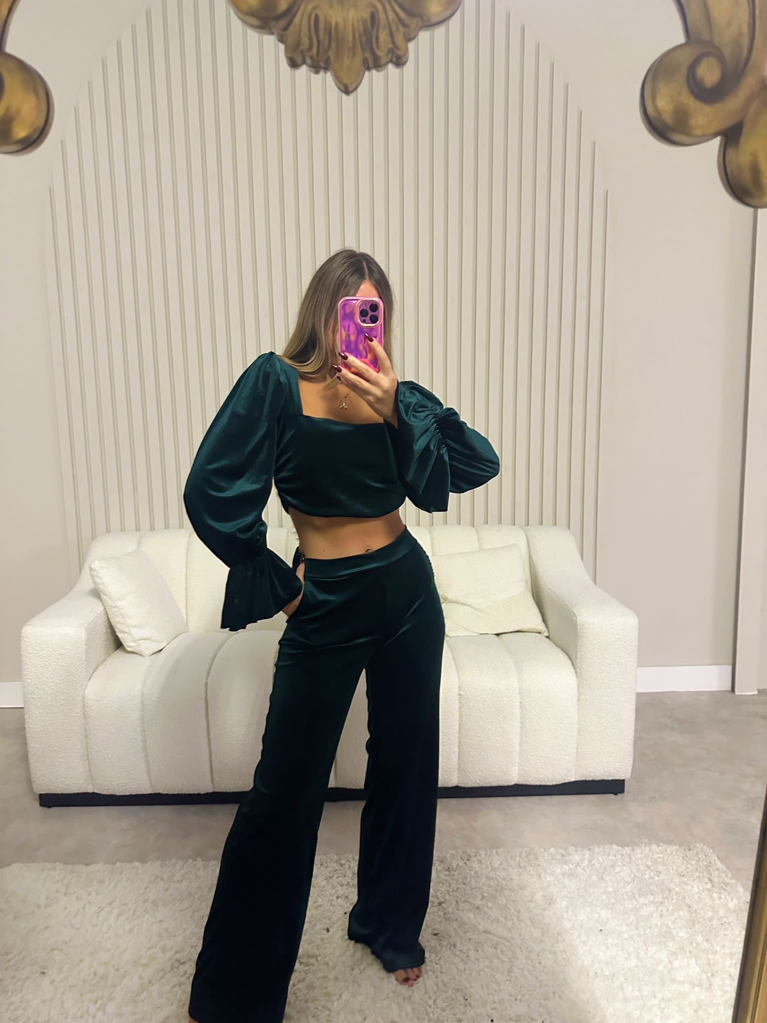 Vivian 2piece set - Green Velvet