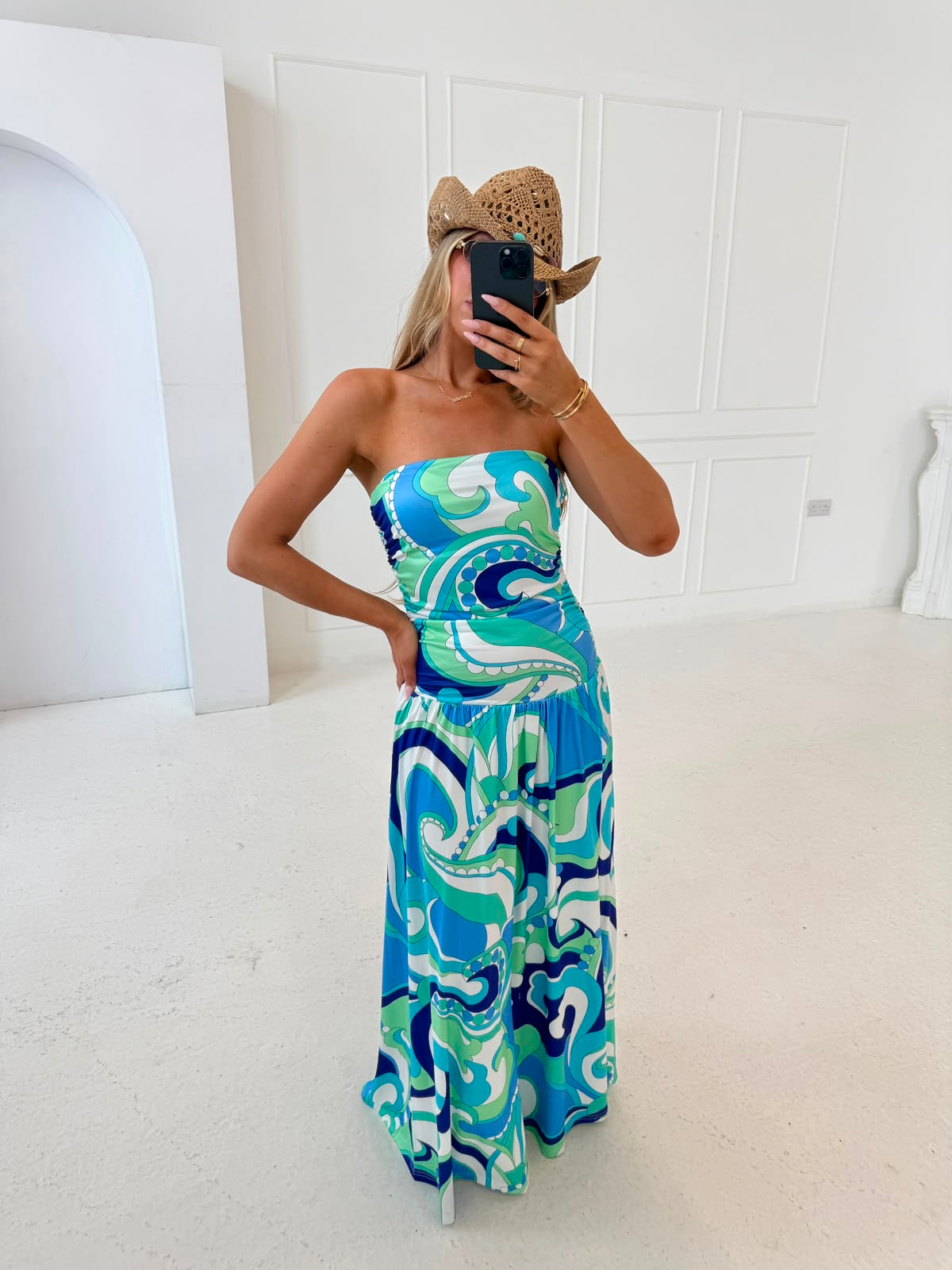 Callie swirl maxi dress - blue