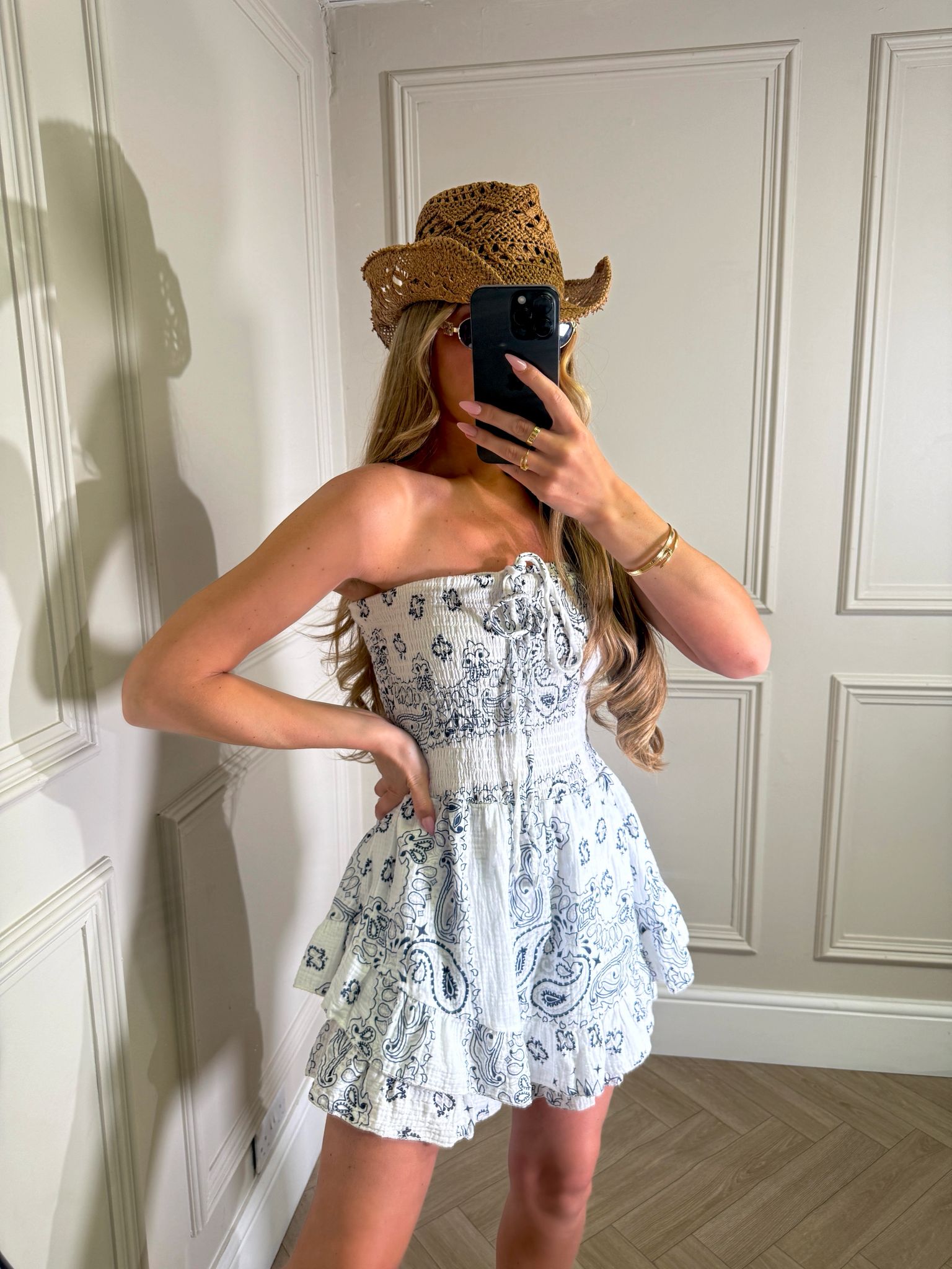 Bandeau bandana playsuit - white