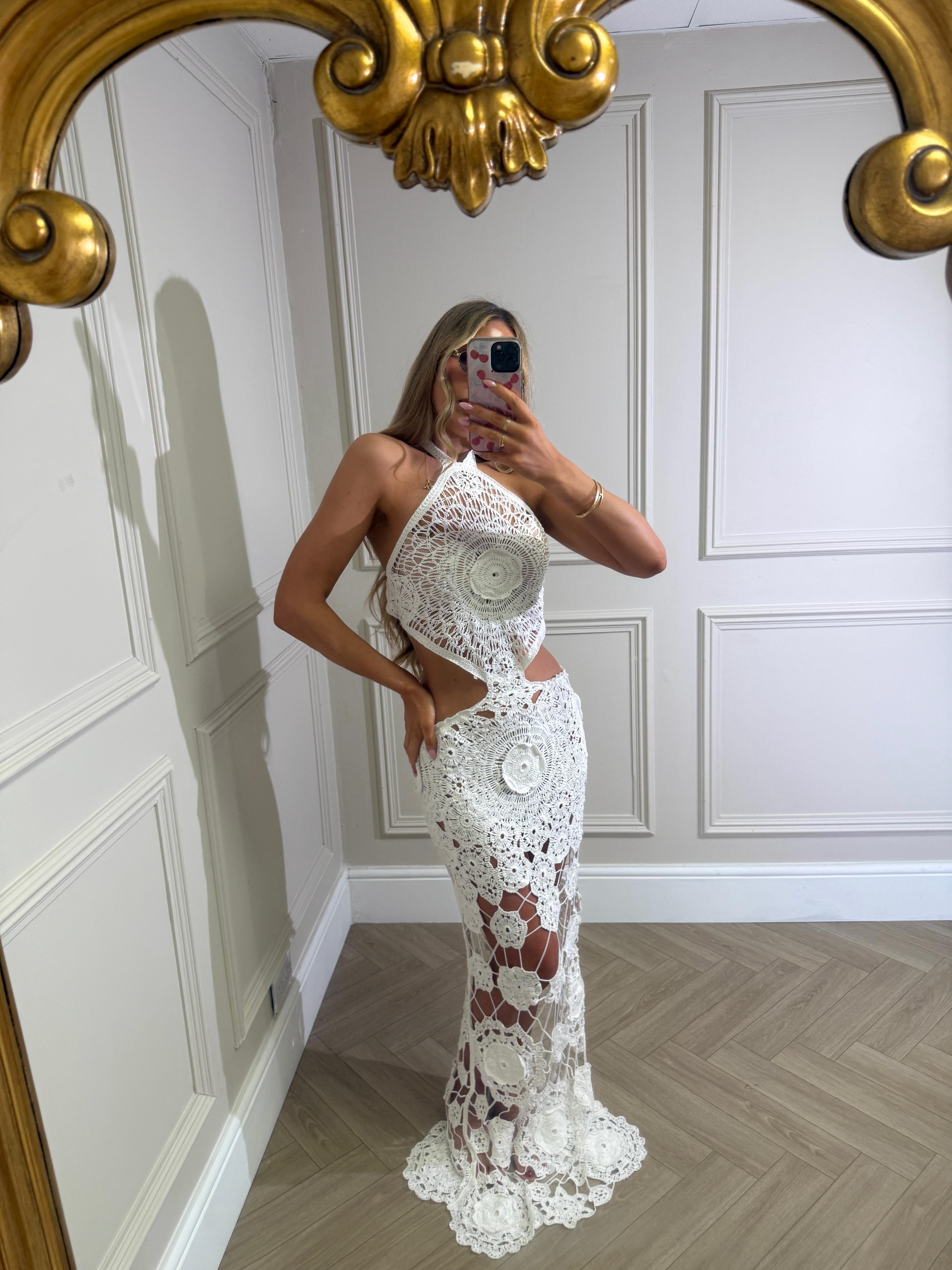 Crochet cut out maxi dress PRE ORDER