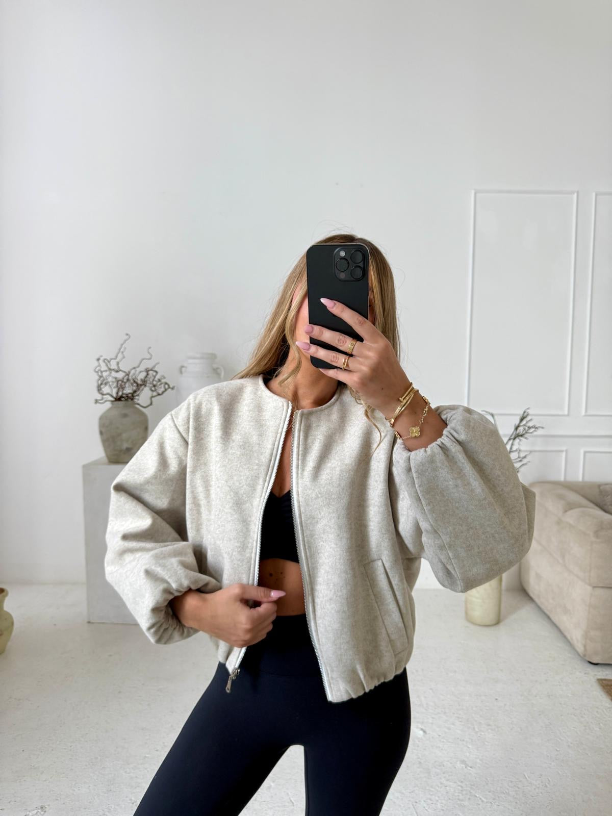 bomber jacket - oatmeal