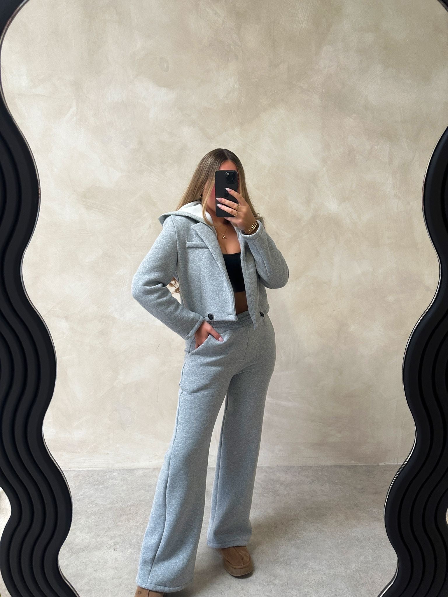 Hood blazer tracksuit - grey