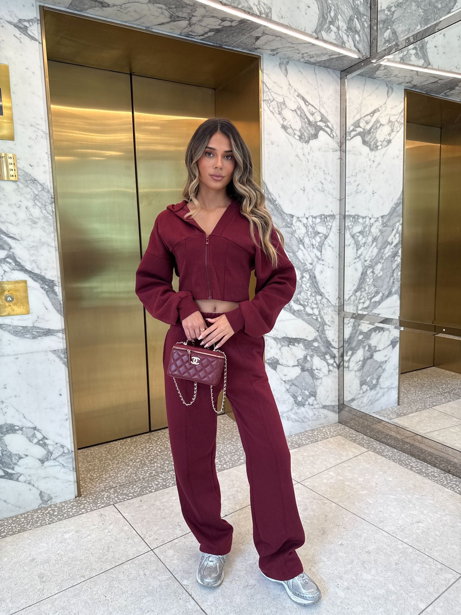 Corset Tracksuit - Burgundy