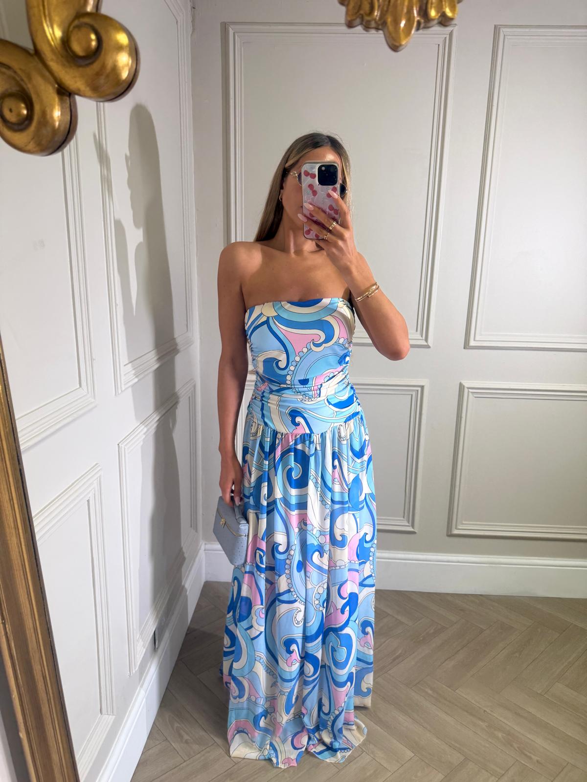 Callie swirl maxi dress - blue