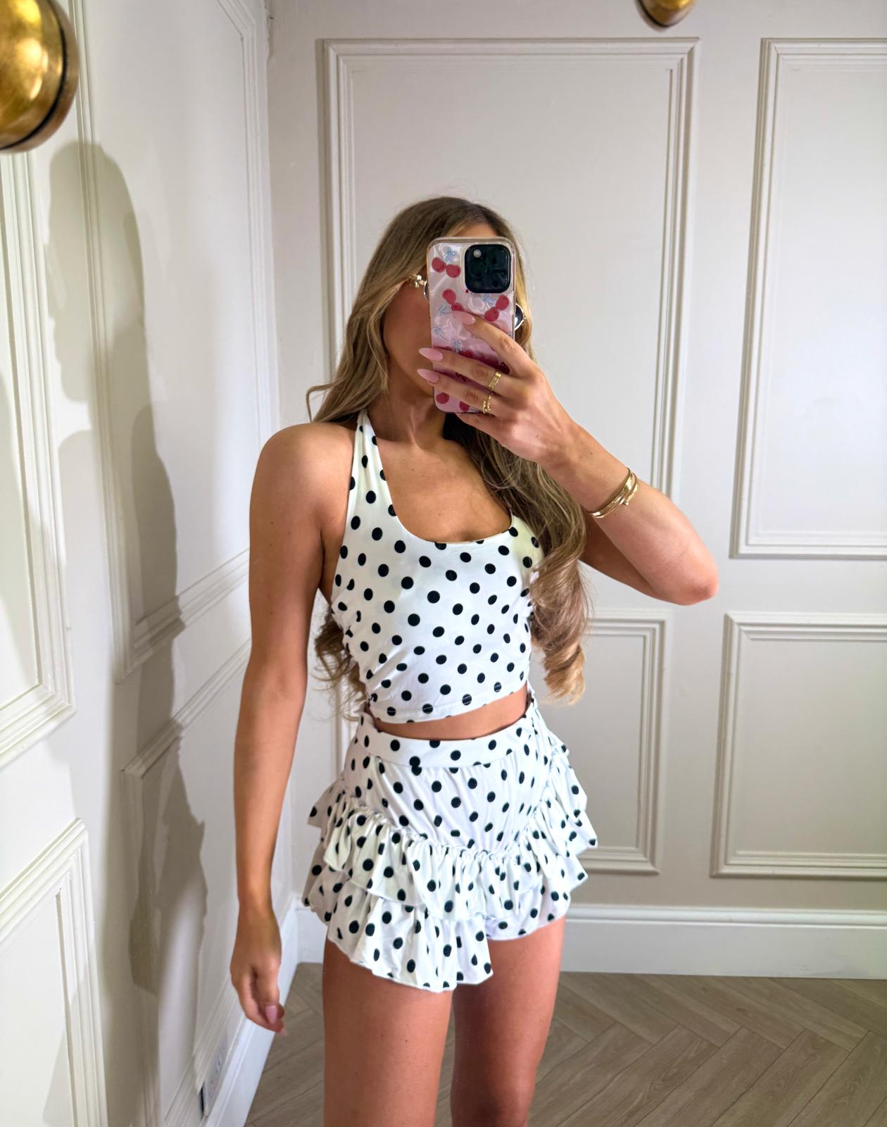 Roma Halterneck set - white dot