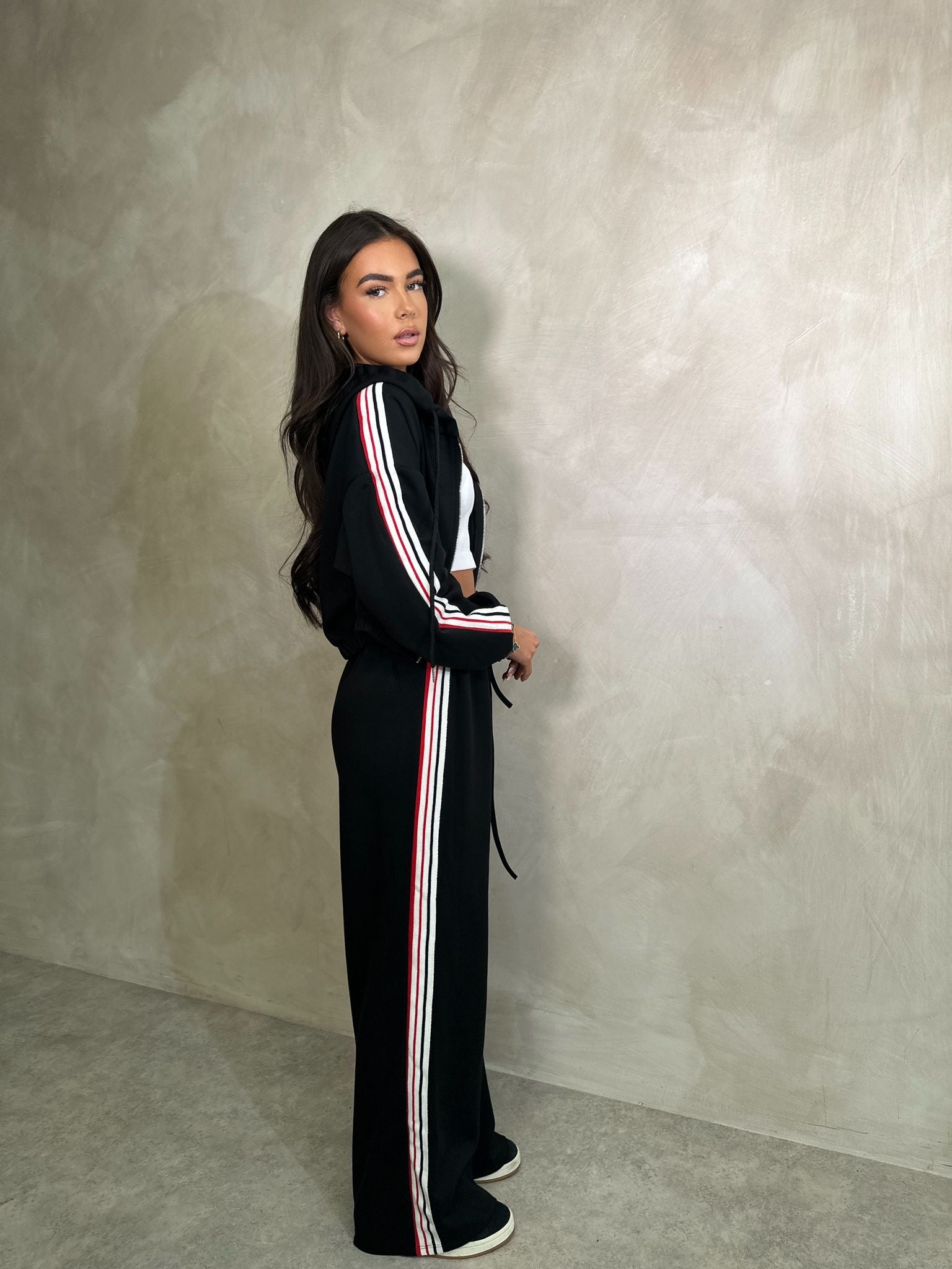 Stripe side tracksuit - navy