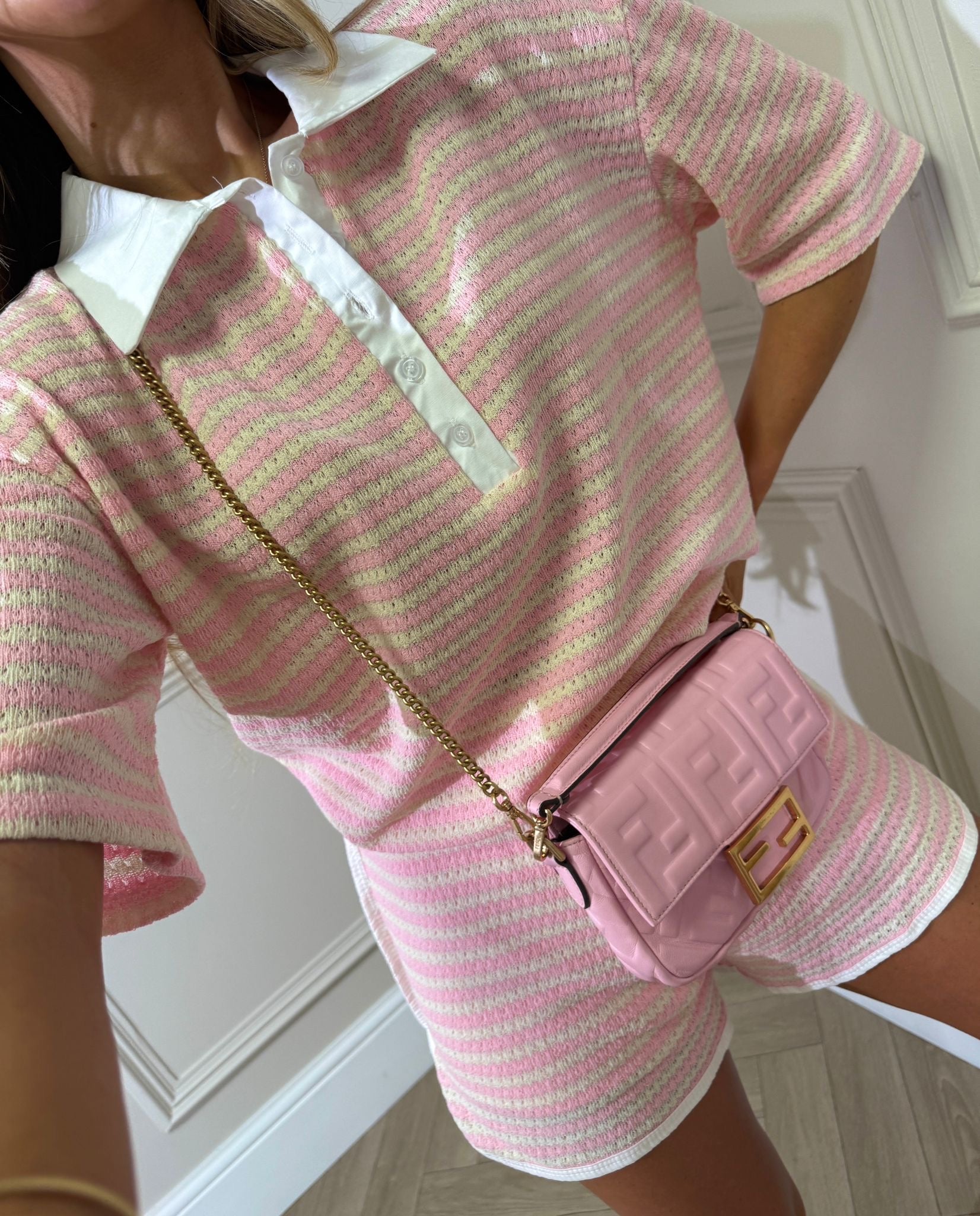 Collar stripe co-ord - pink