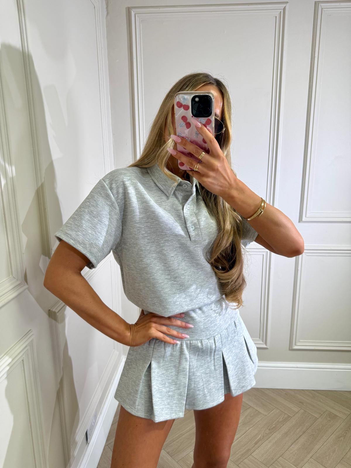 Polo skirt set - grey