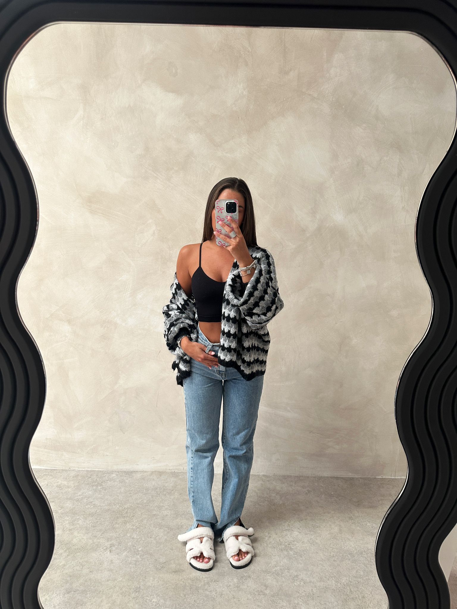 Pattern cardigan - black