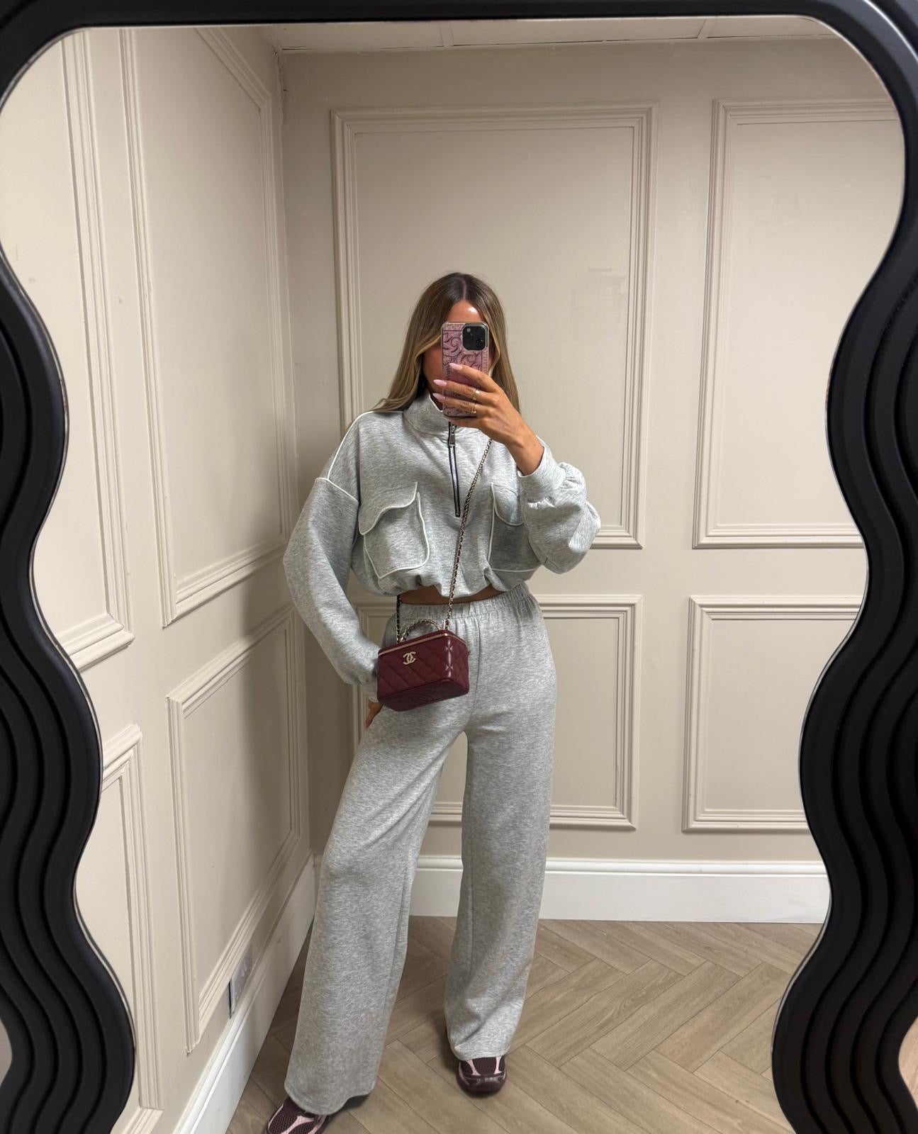 Contrast pocket tracksuit - Grey