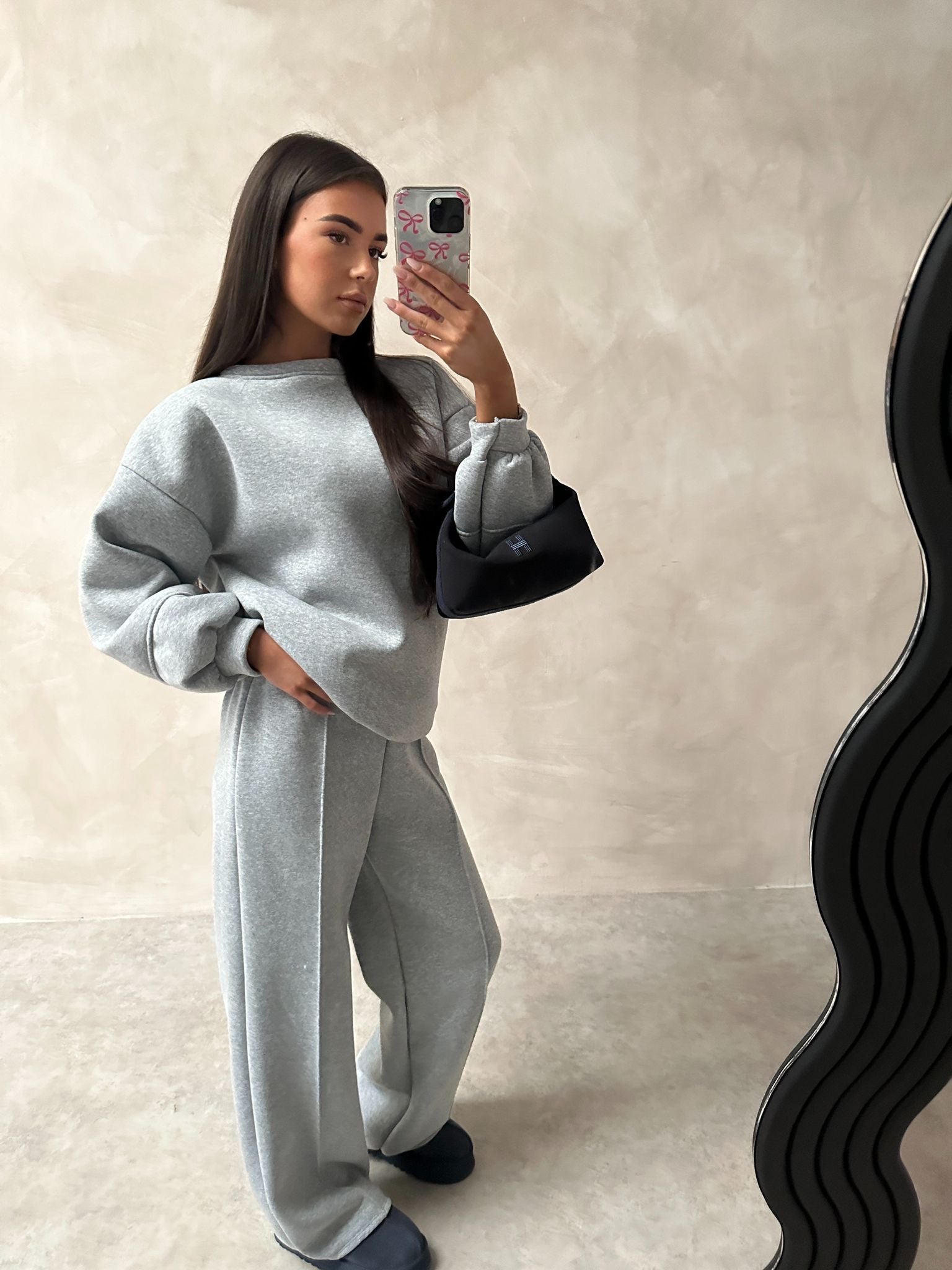 Sweatshirt flare leg tracksuit - grey