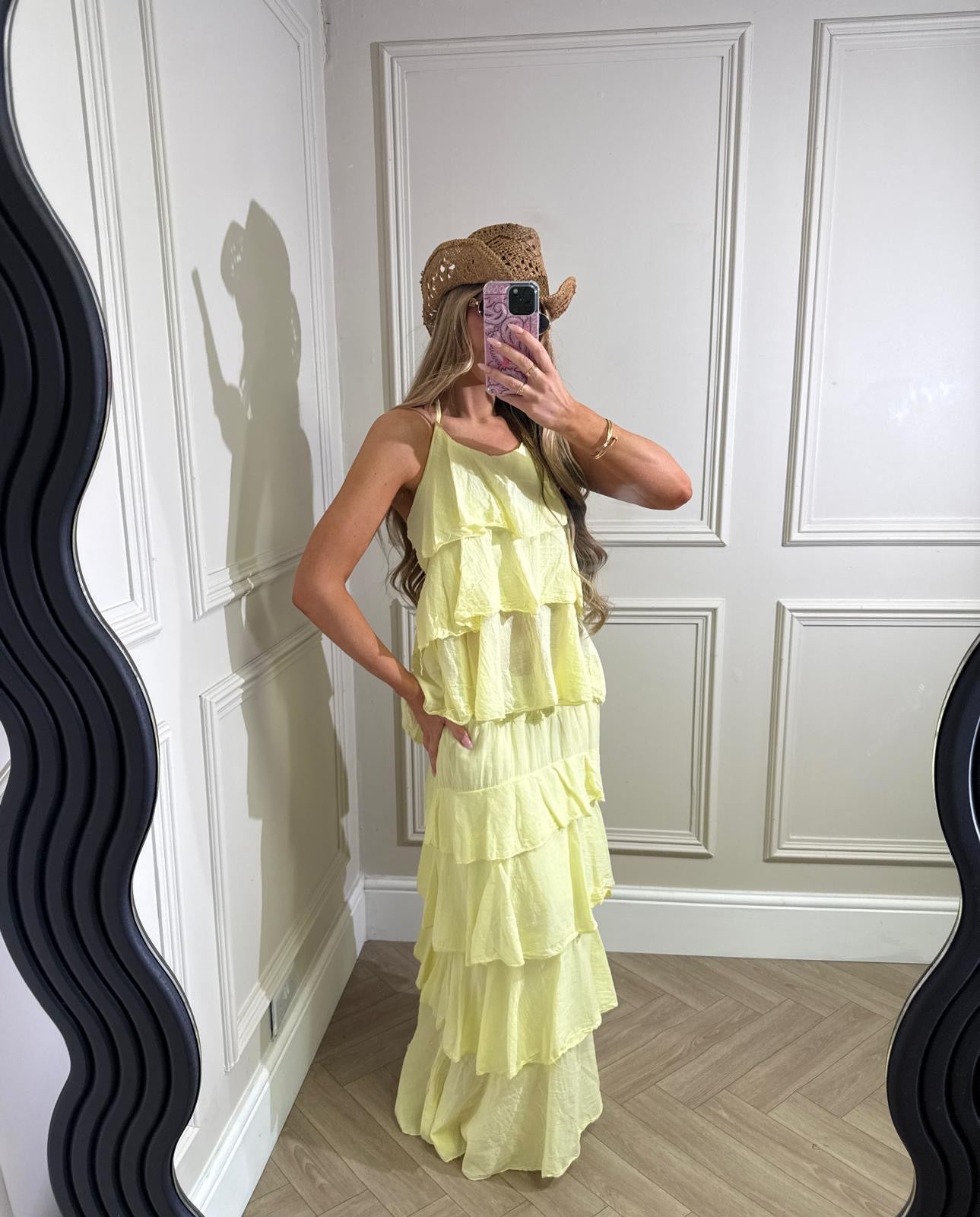 Maxi ruffle skirt set - yellow