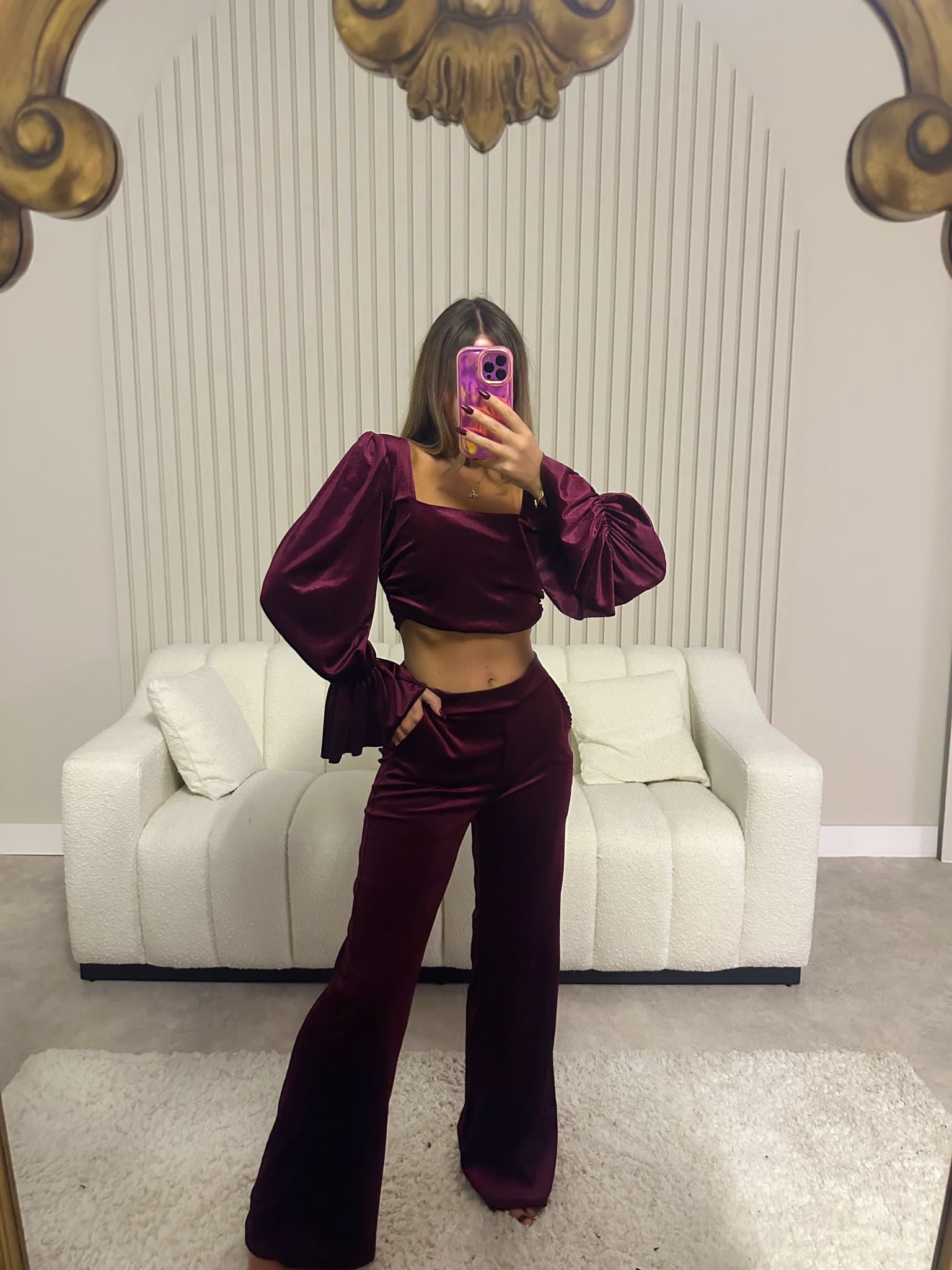 Vivian 2piece set - Wine Velvet