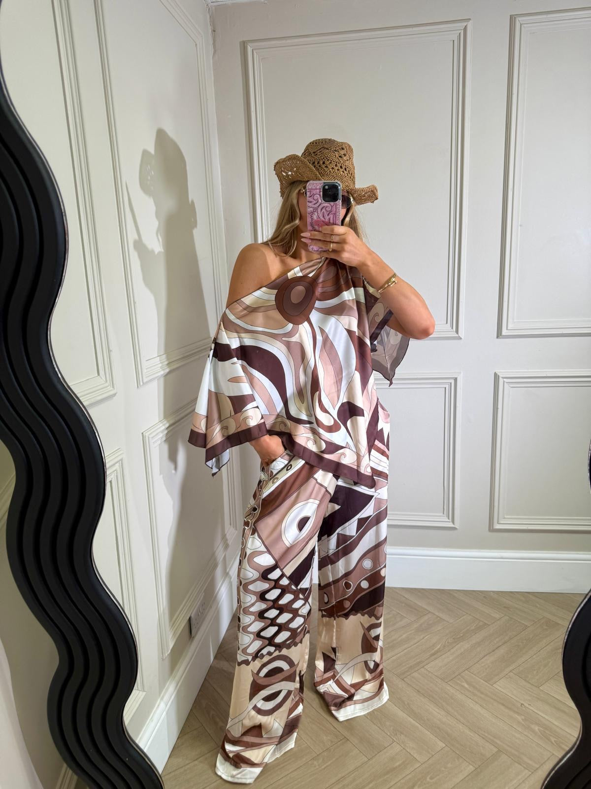 St tropez trouser set - brown