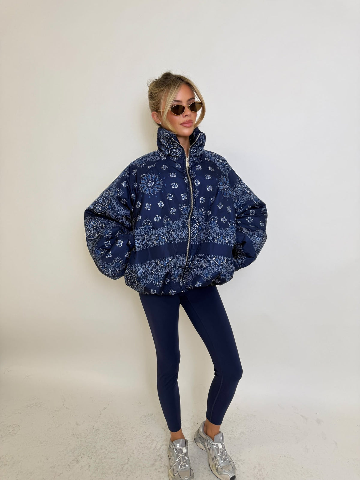 Bandana puffa jacket - navy