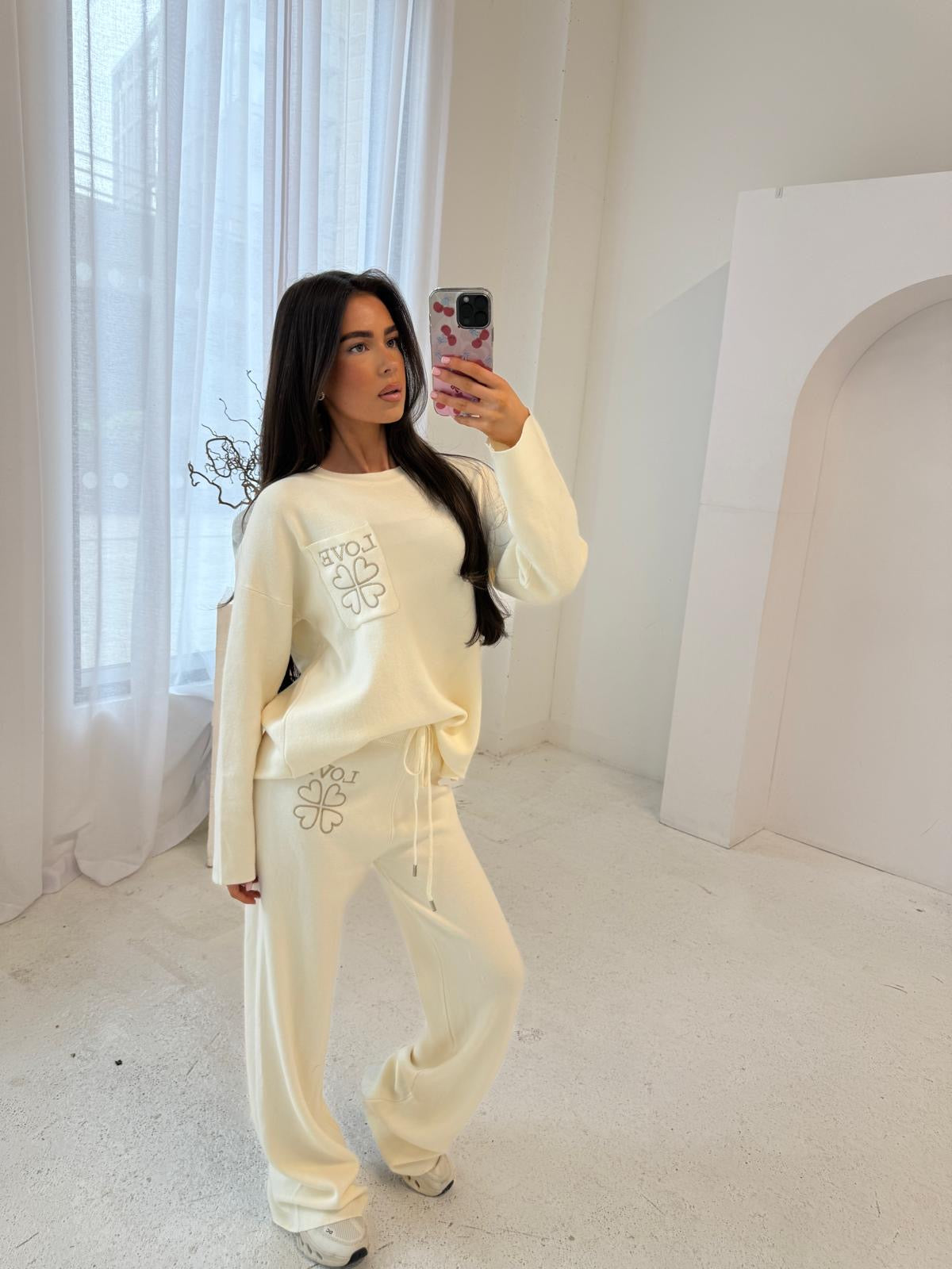 Love knit tracksuit - cream
