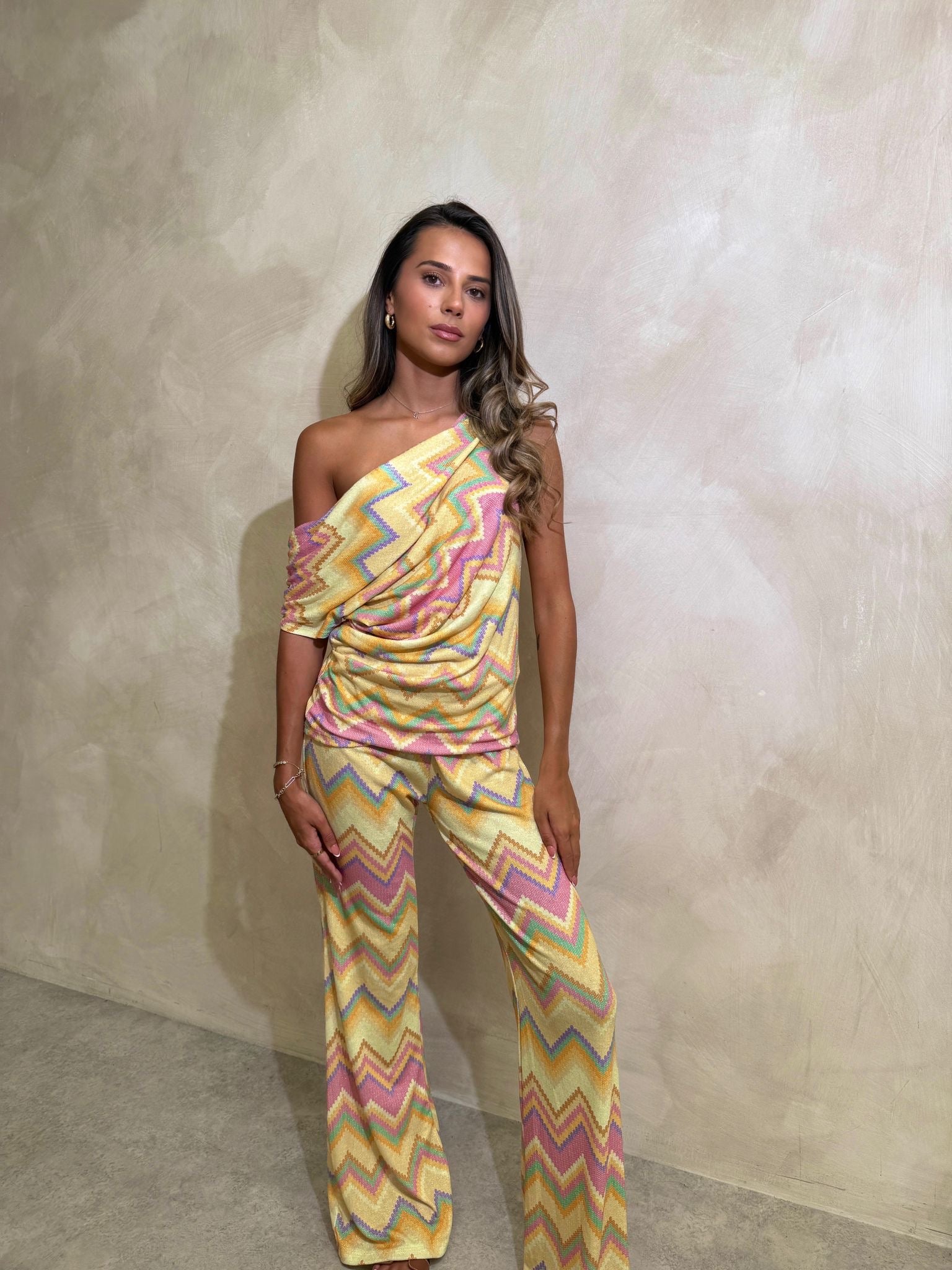 Zig Print lounge set - Yellow