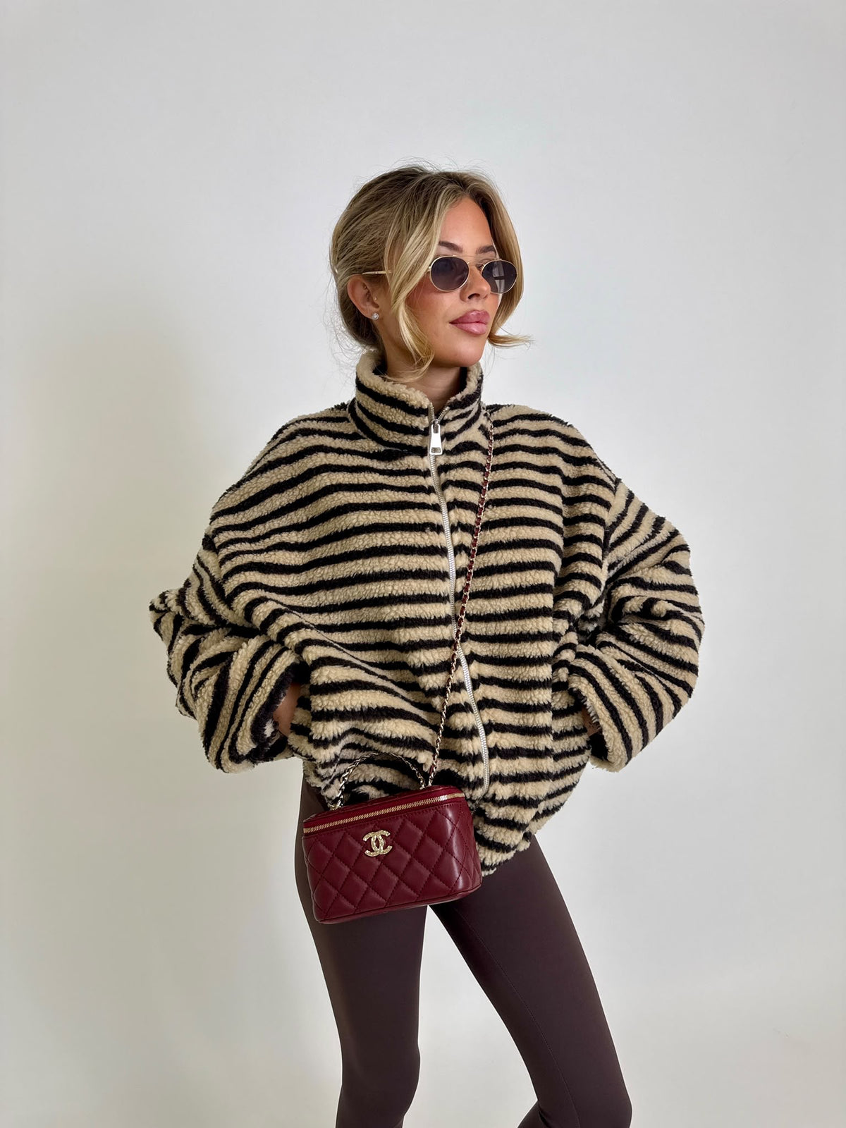 Stripe fleece - beige