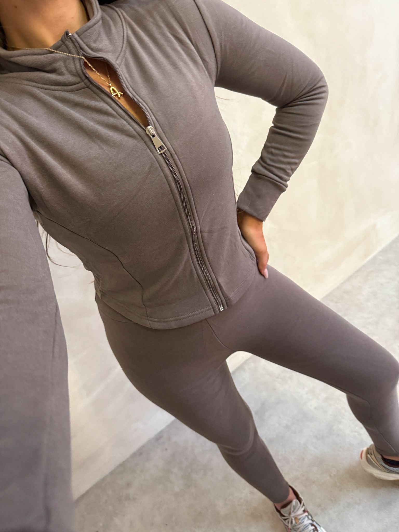 Fleece lined gym set - mocha