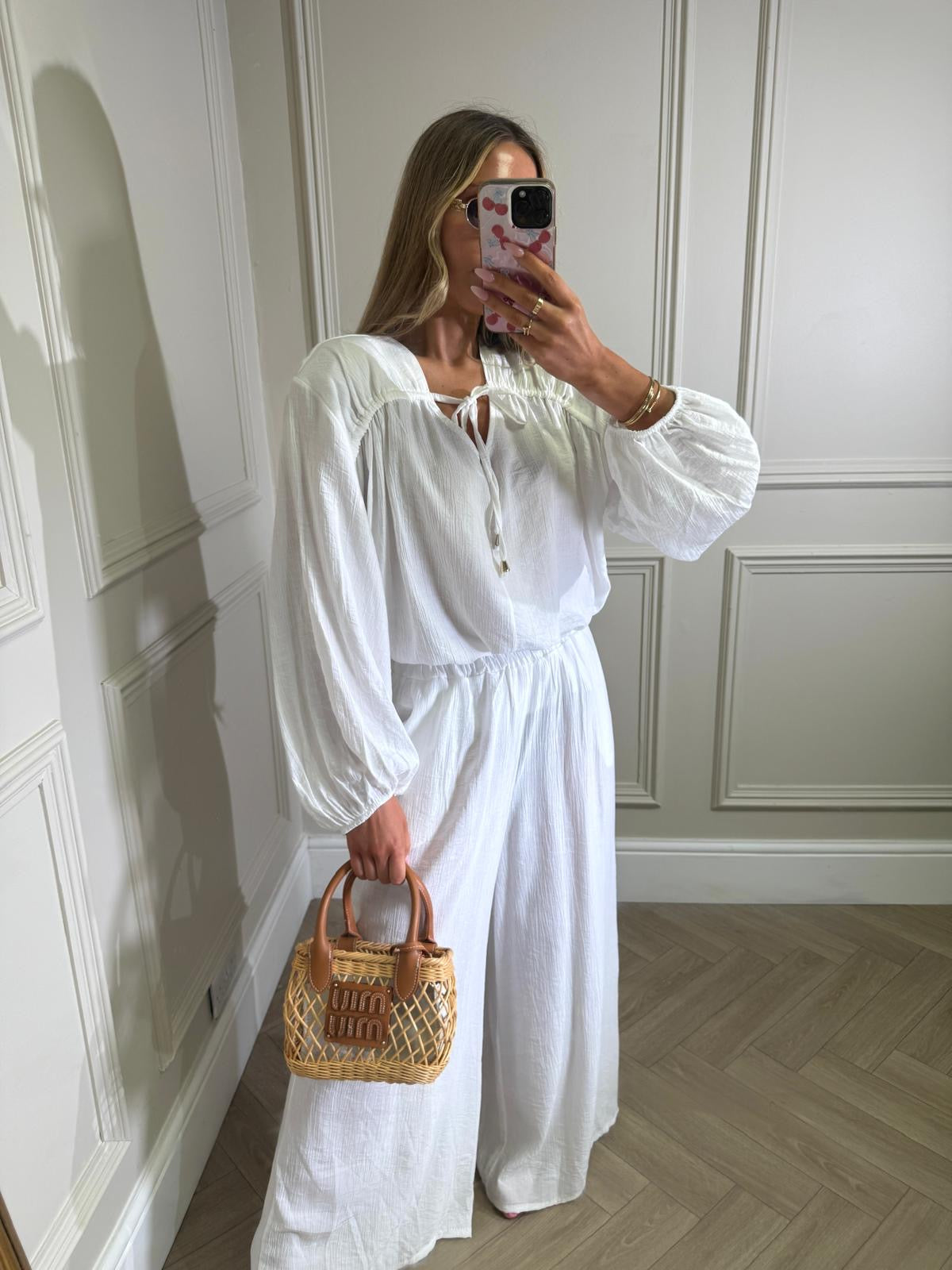Madeline trouser set - white