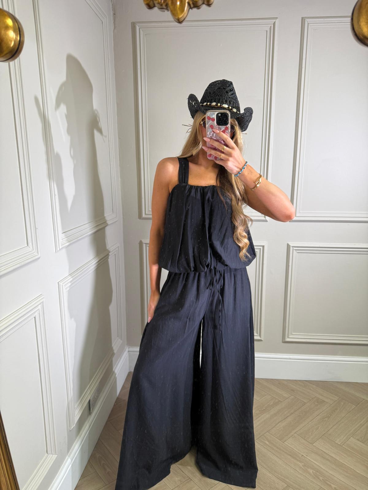 Yasmin trouser co-ord - black