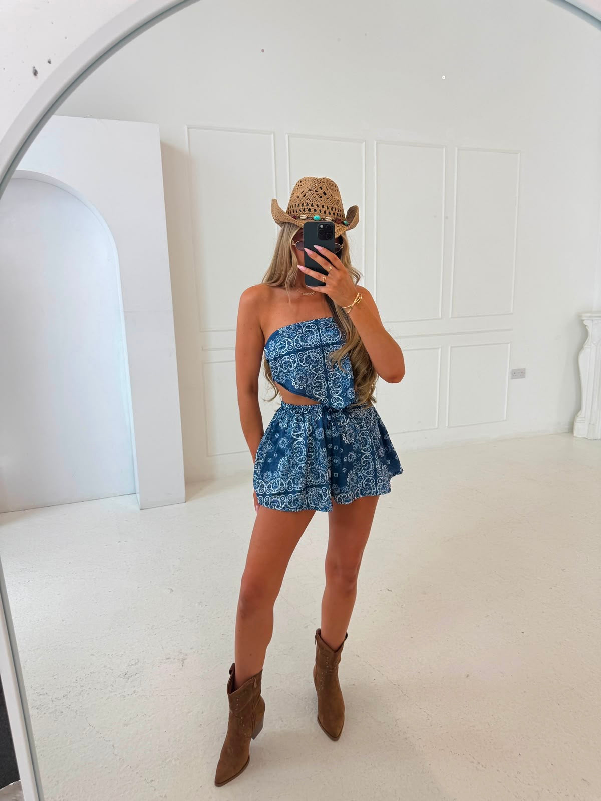 Bandana bandeau co-ord - navy