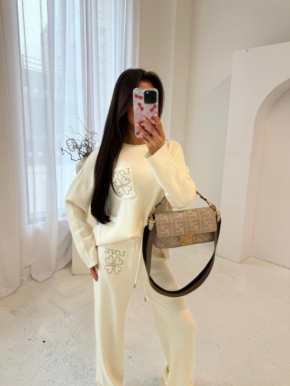 Love knit tracksuit - cream